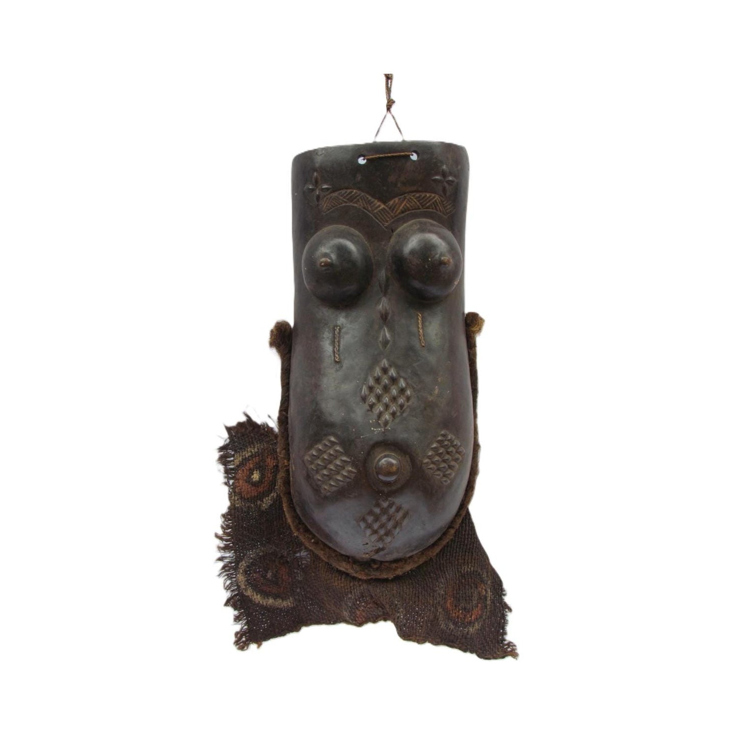 Vintage Luba Mask – Hand-Carved Wood Wall Hanging – African Congo Tribal Art
