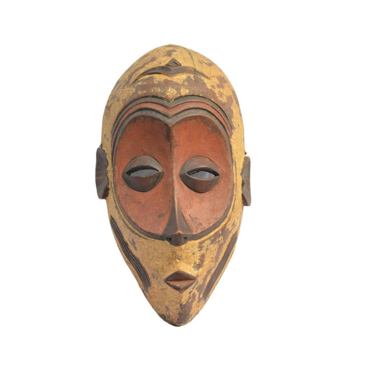 Authentic Luba Mask – African Tribal Art – Hand-Carved Congo Wall Decor Accent