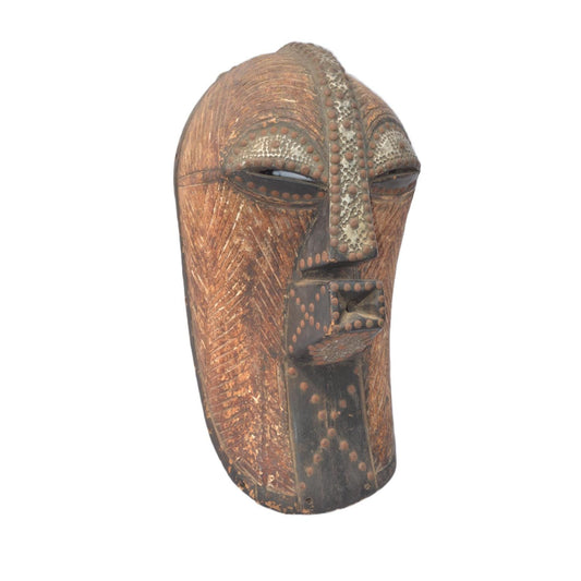 Songye Tribal Mask – Hand-Carved Wood Wall Decor – Congo African Ritual Art
