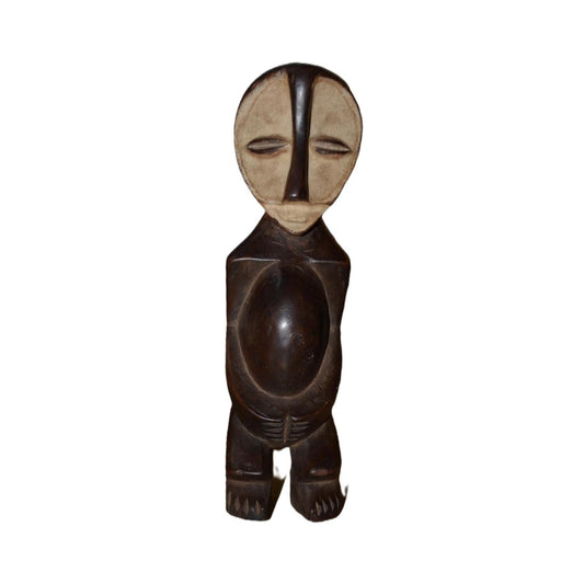 Authentic Lega Statue – Hand-Carved Wood Figure – Congo Bwami Society Art