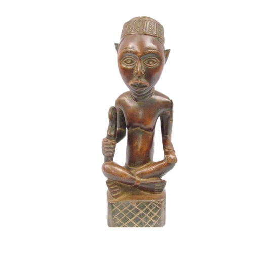 Vintage Azande Male Figure – Hand-Carved Wood Statue – Congo Ancestor Art