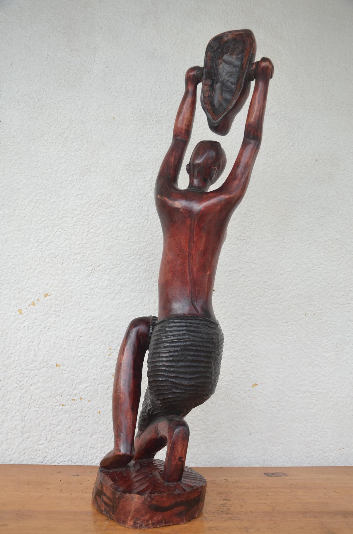 Handmade Nyiranzage Statue – 34" Rwanda Wood Sculpture – African Female Figure