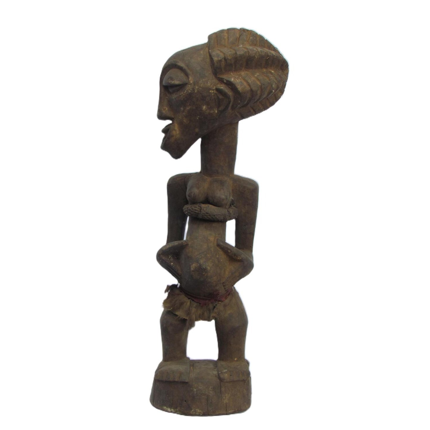 Vintage Female Songye Statue – Kongolo Congo Wood Sculpture – African Ritual Art
