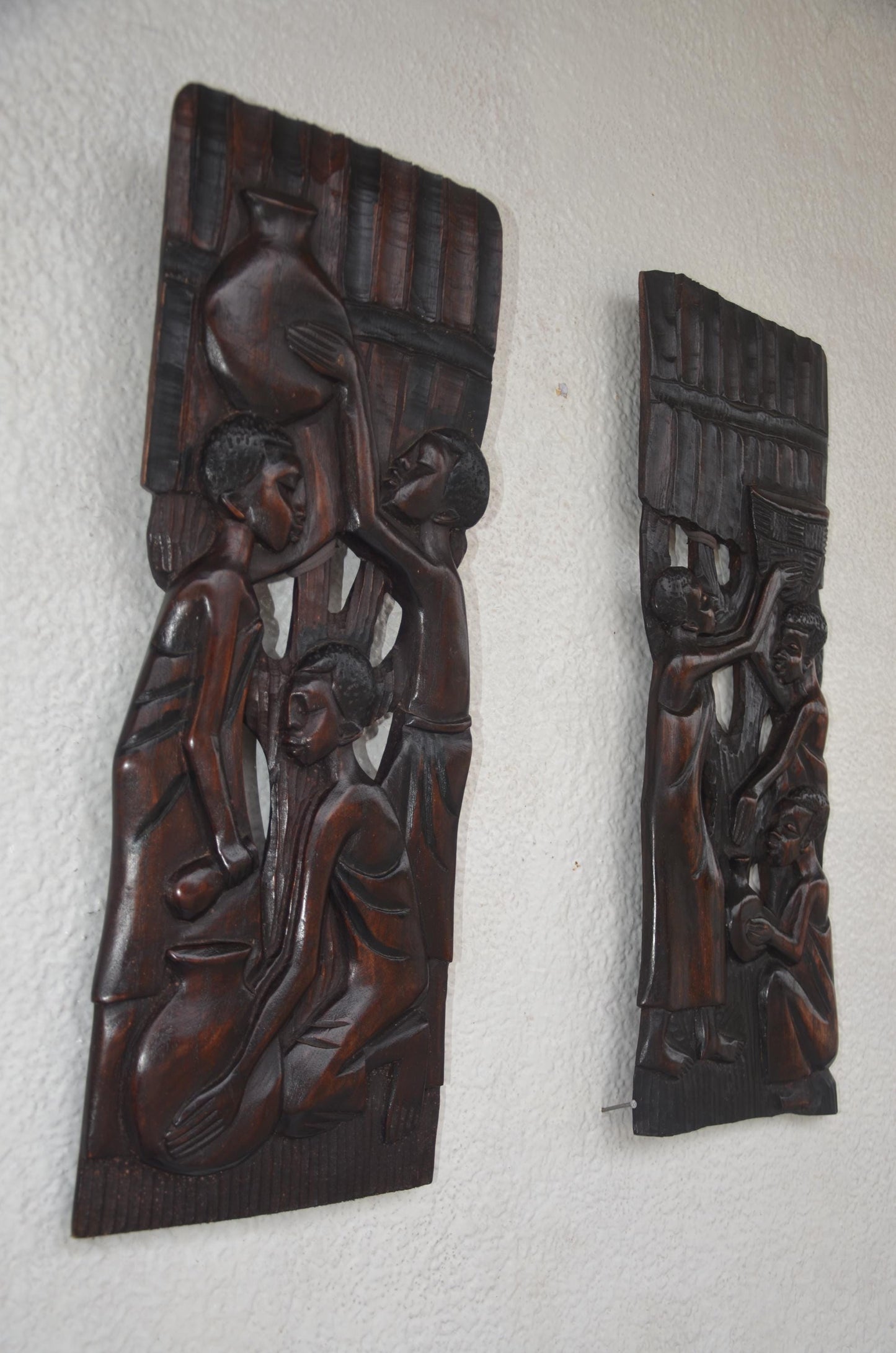 Kingdom Wall Decorating – Pair of 20" Rwanda Relief Panels – African Folk Art