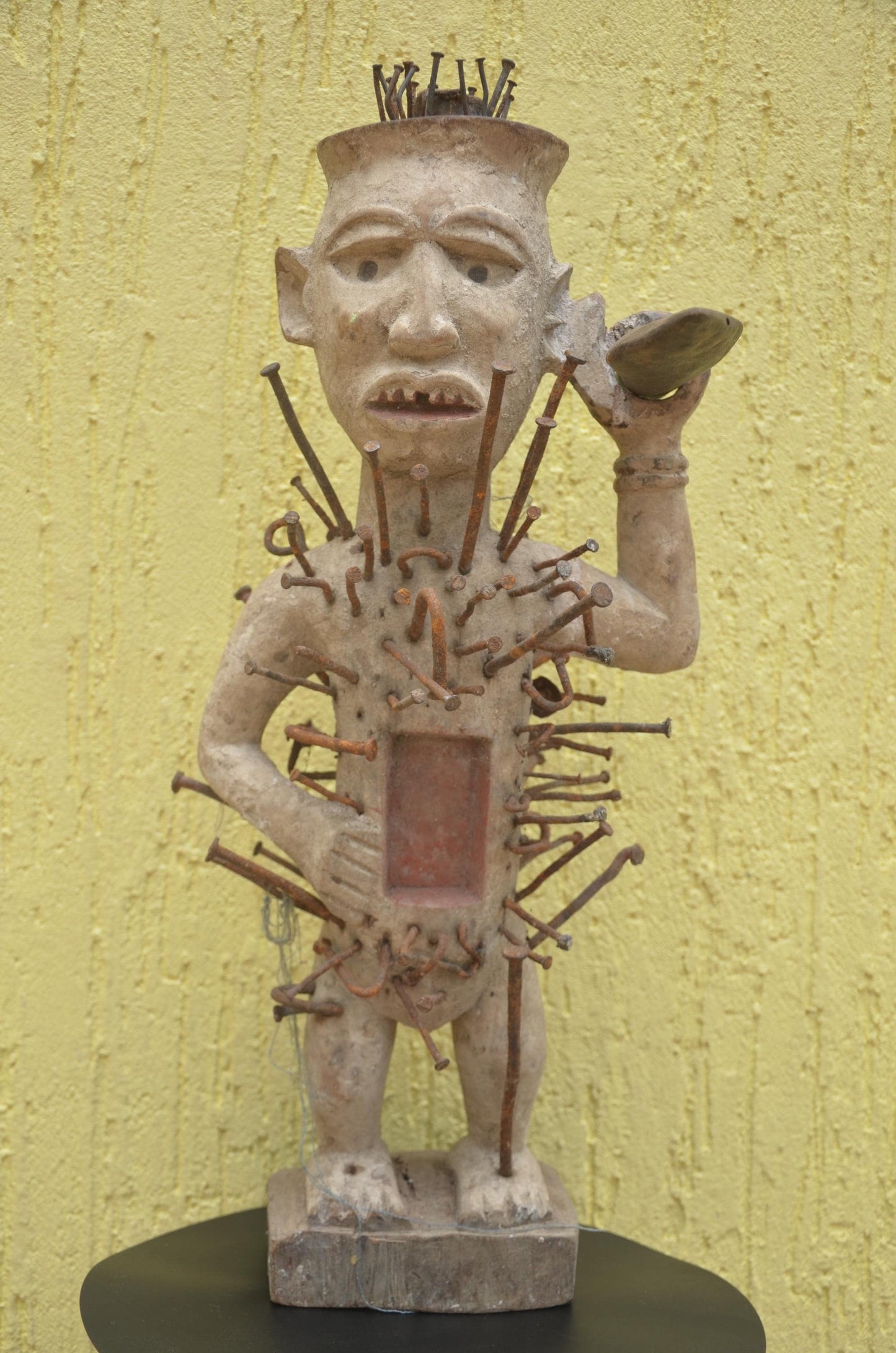 Large Kongo Power Figure – 22" Nkisi Nkondi Nail Statue – African Ritual Art