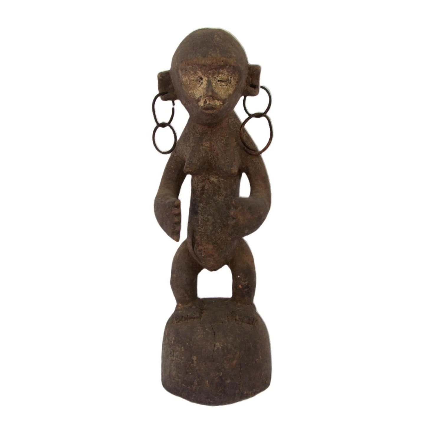 Lega Bwami Standing Female Figure – 20" Congo Wood – African Tribal Art