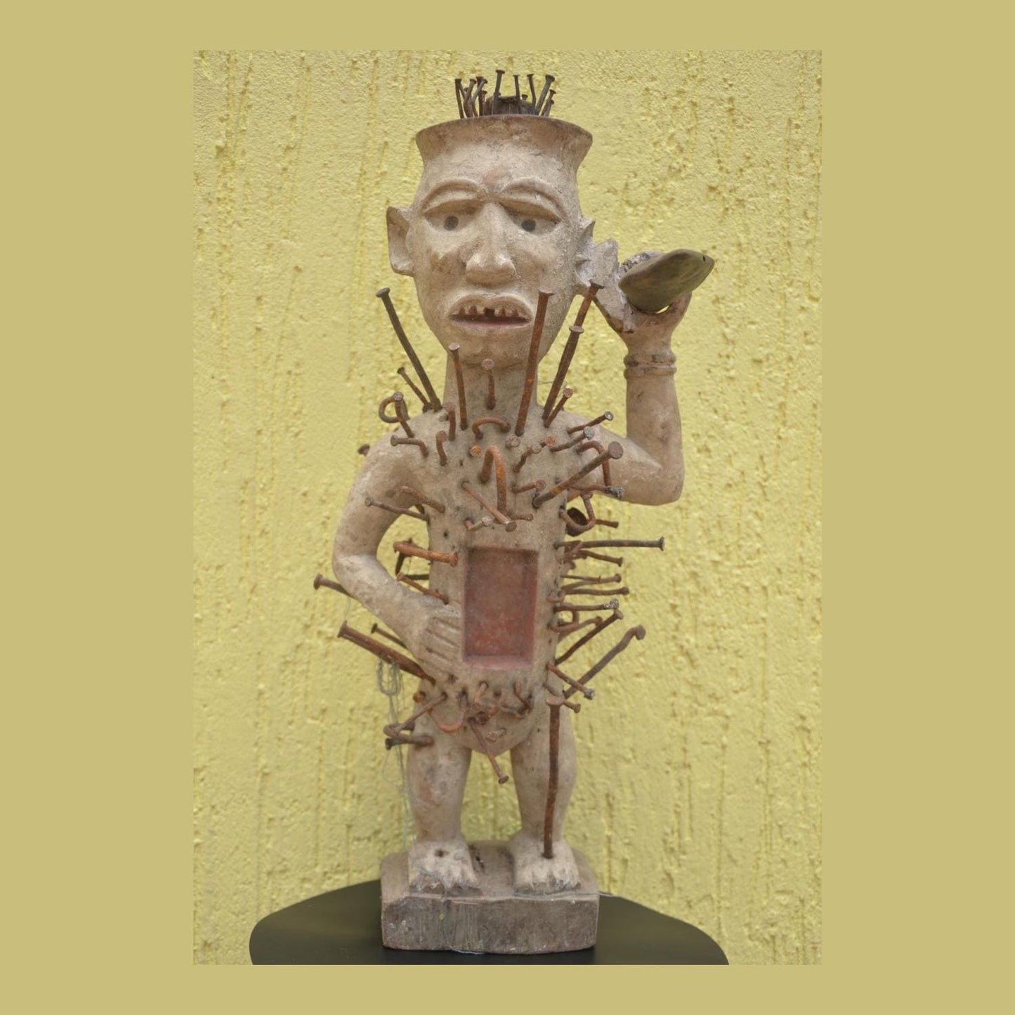 Large Kongo Power Figure – 22" Nkisi Nkondi Nail Statue – African Ritual Art