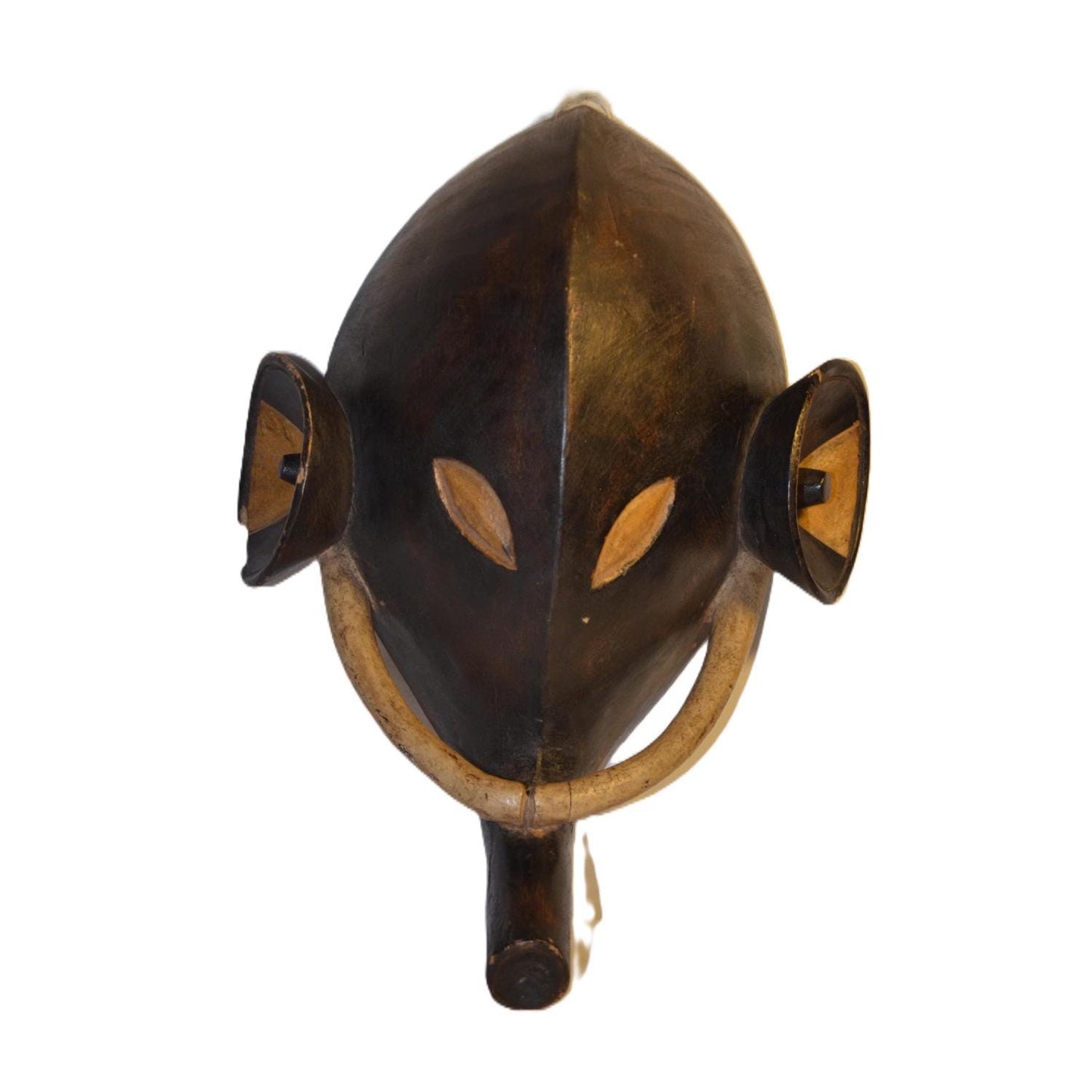 Afo Elephant Mask – 17" Hand-Carved Wood Wall Art – Nigeria Tribal Decor