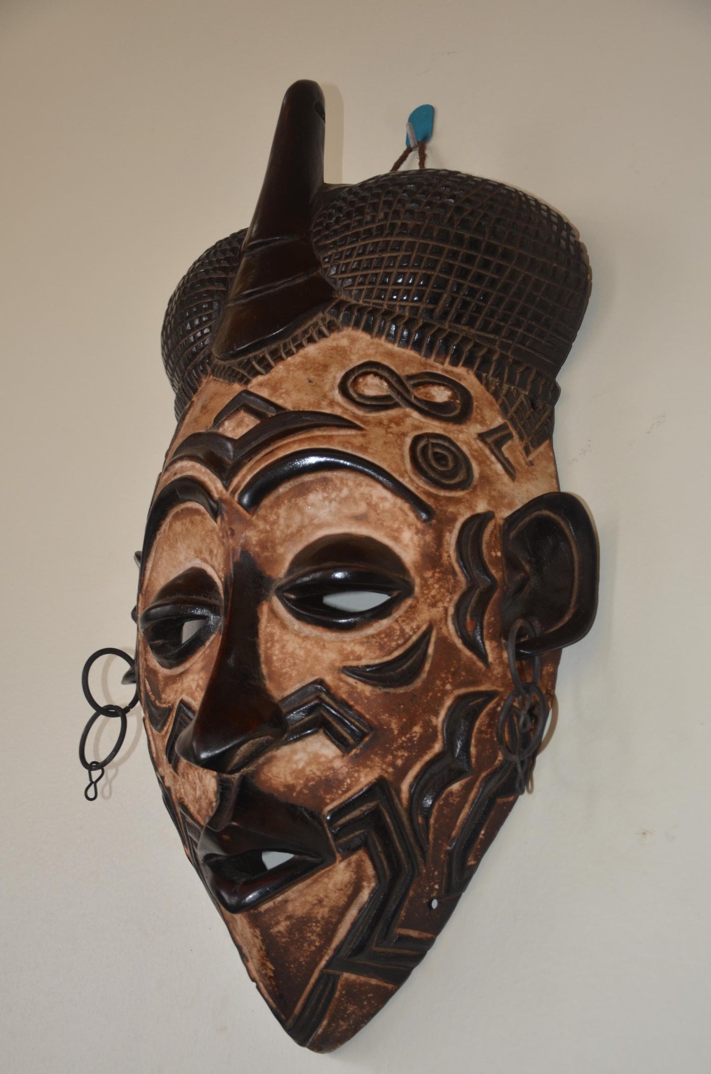 Lulua Mask – 25" Hand-Carved Wood – Intricate Congo DRC African Tribal Art