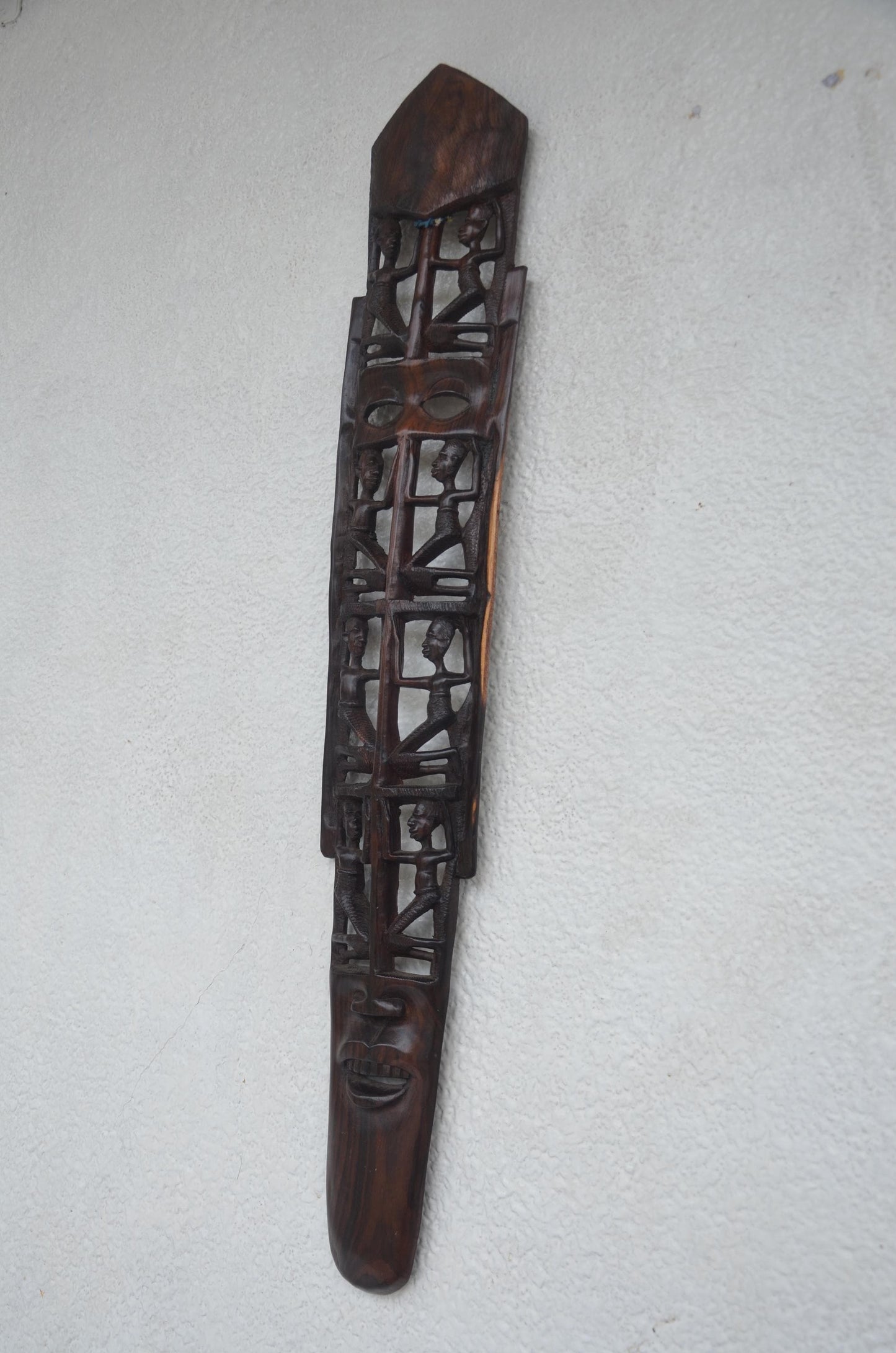 Sukuma Tribe Ebony Wood Village Art – 33" Hand-Carved Tanzanian Wall Sculpture