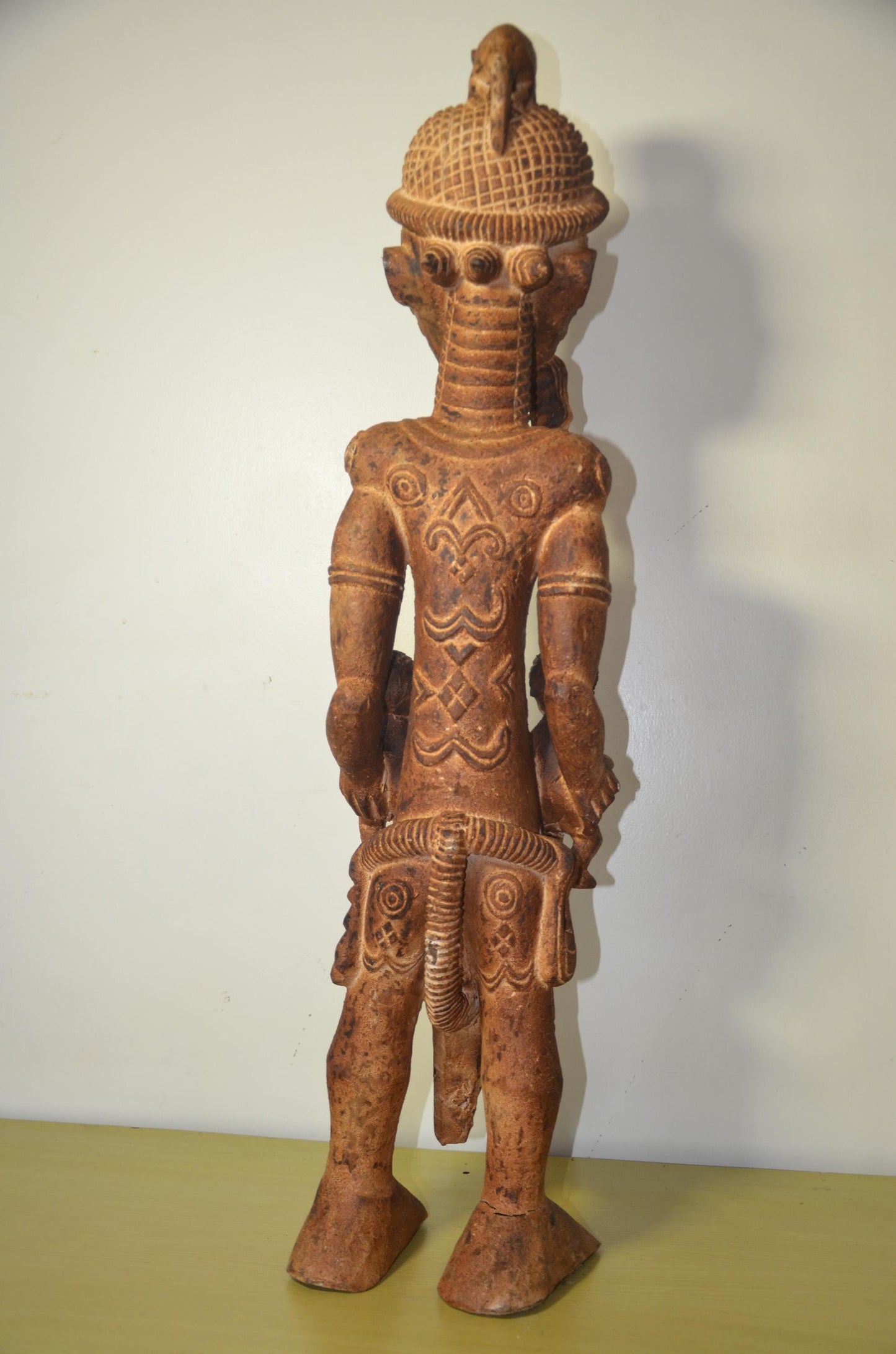 Large Bena Lulua Ancestor Figure – 40" Congo Wood Statue – African Tribal Art