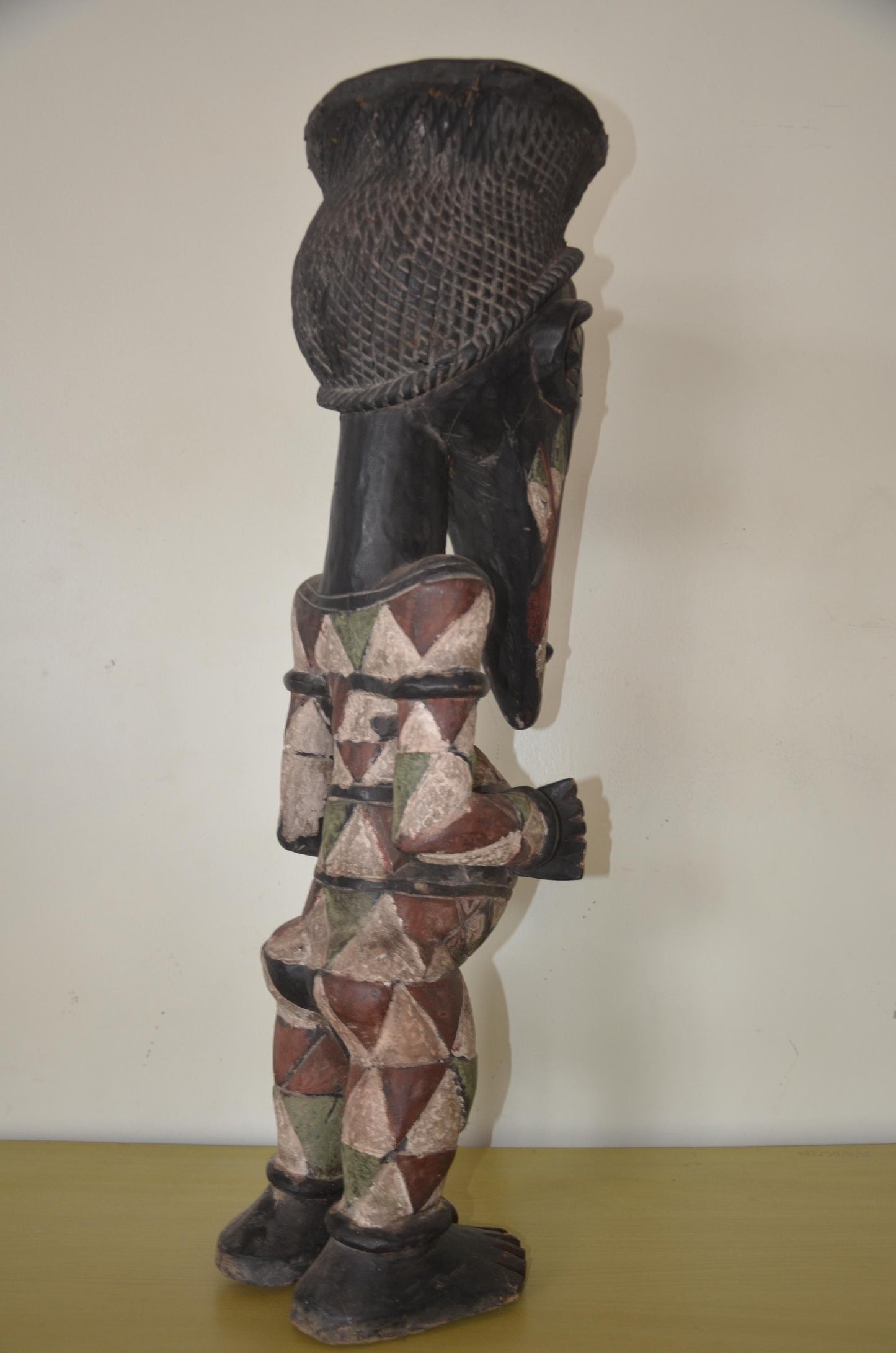 Large Songye Power Figure – 34" Polychrome Nkisi Statue – Congo Ancestor Art