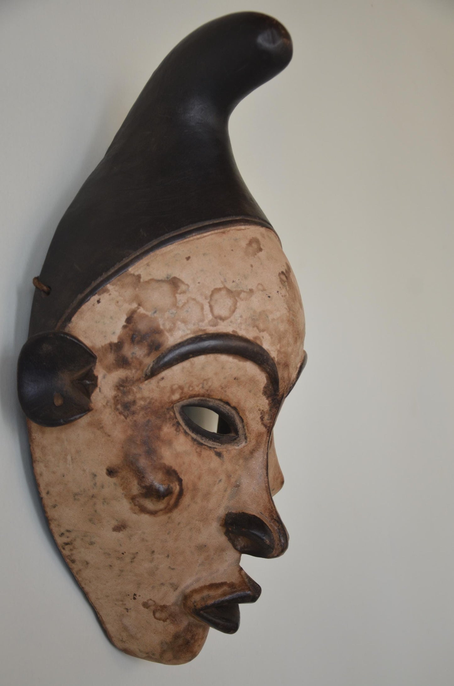 Kongo Phemba Mask – 23" Maternity Spirit Wall Decor – Congo Tribal Wood Mask