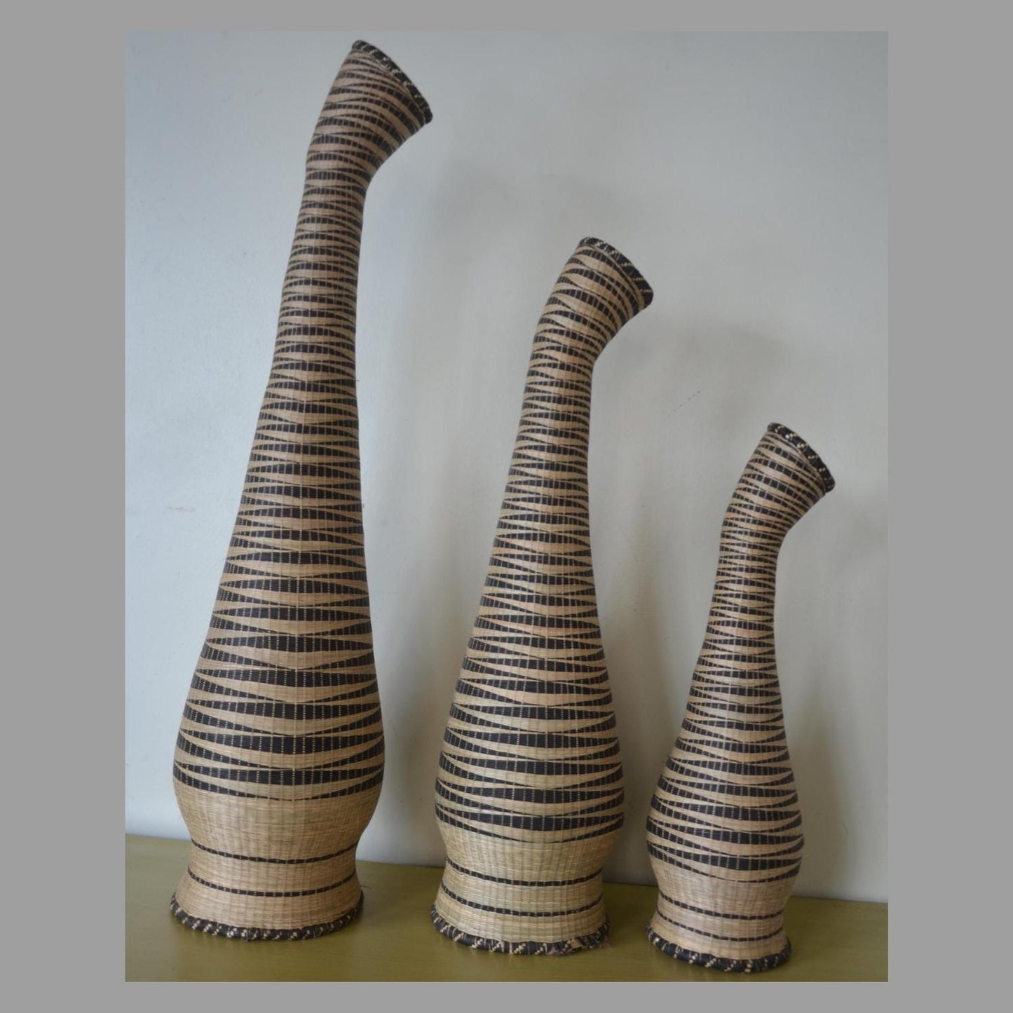 Rwanda Wedding Basket Vases – Handwoven Agaseke – African Decor