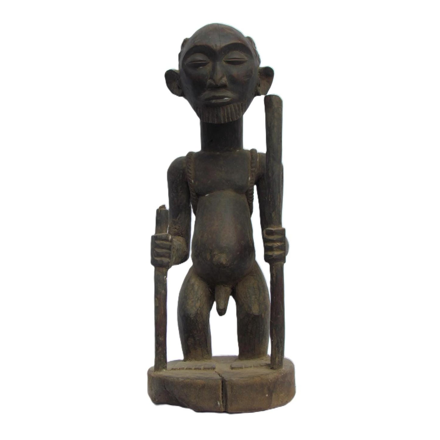 Vintage Songye "Shamba" Figure – 21" Congo Wood Statue – African Protector Art