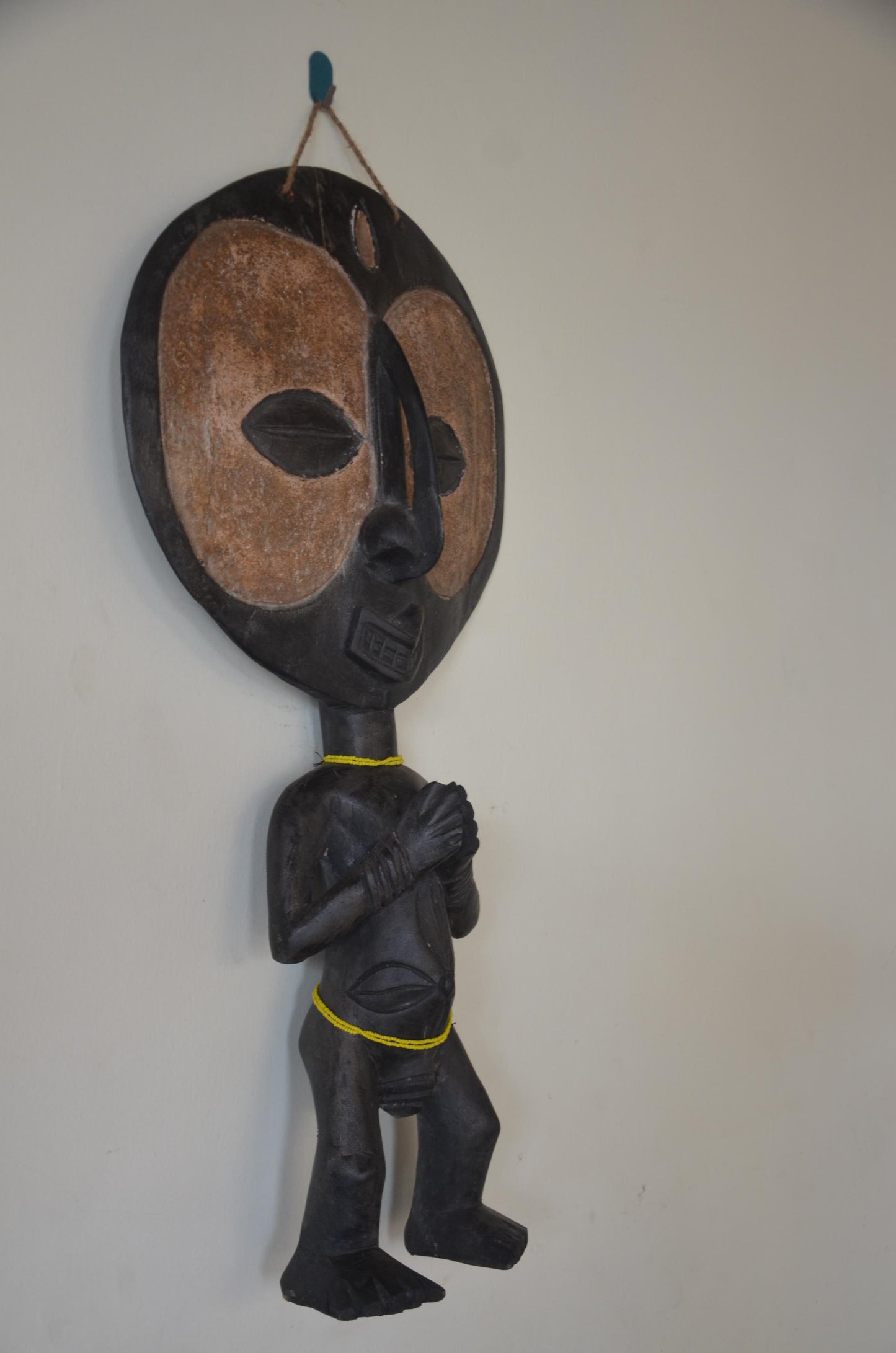 Ashanti Akua'ba Statue – 30" Hand-Carved Wood – Ghana Fertility Prestige Art