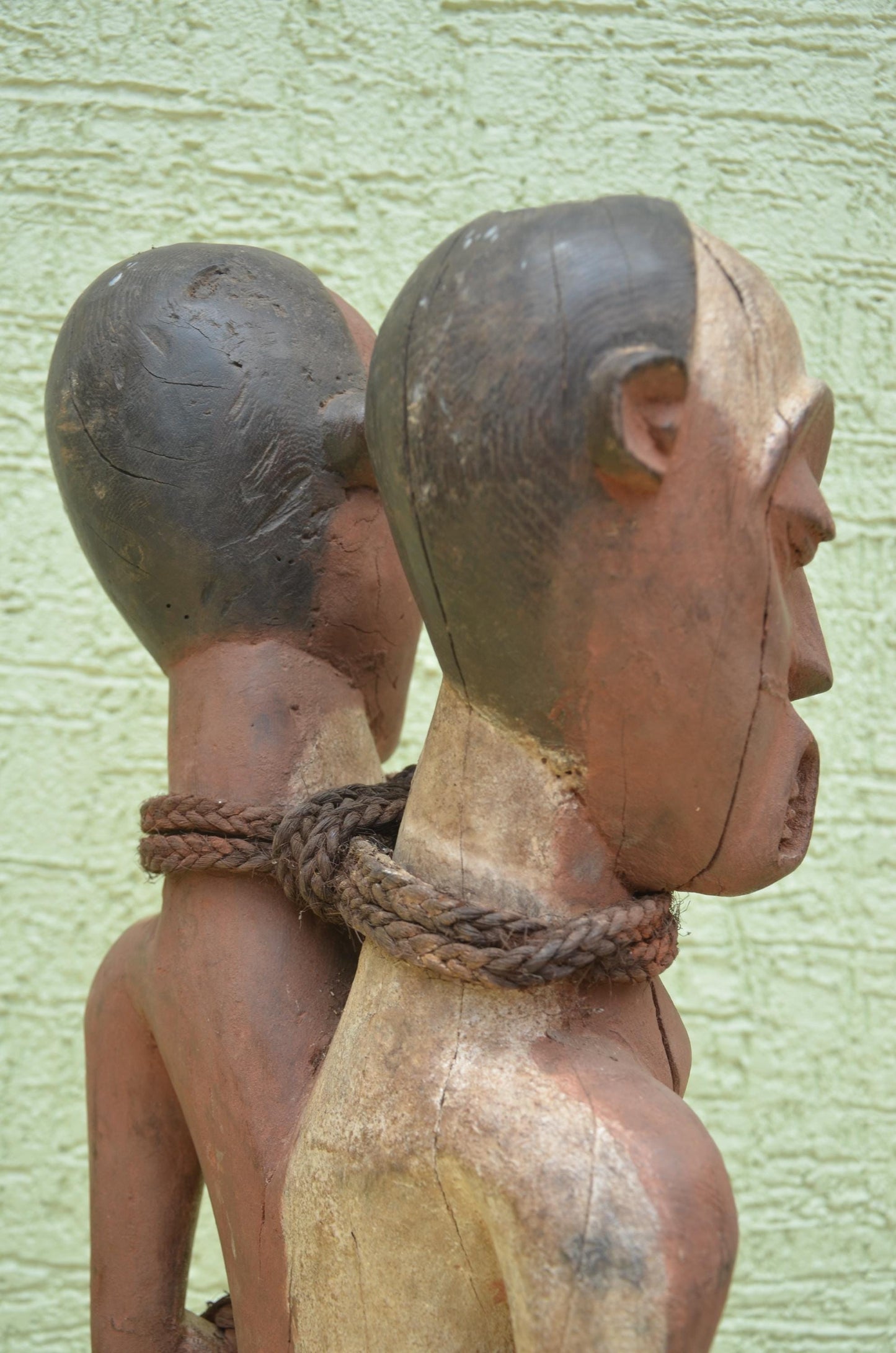 Pende Mbangu Janus Statue – 15" Dual Head Congo Figure – African Tribal Art