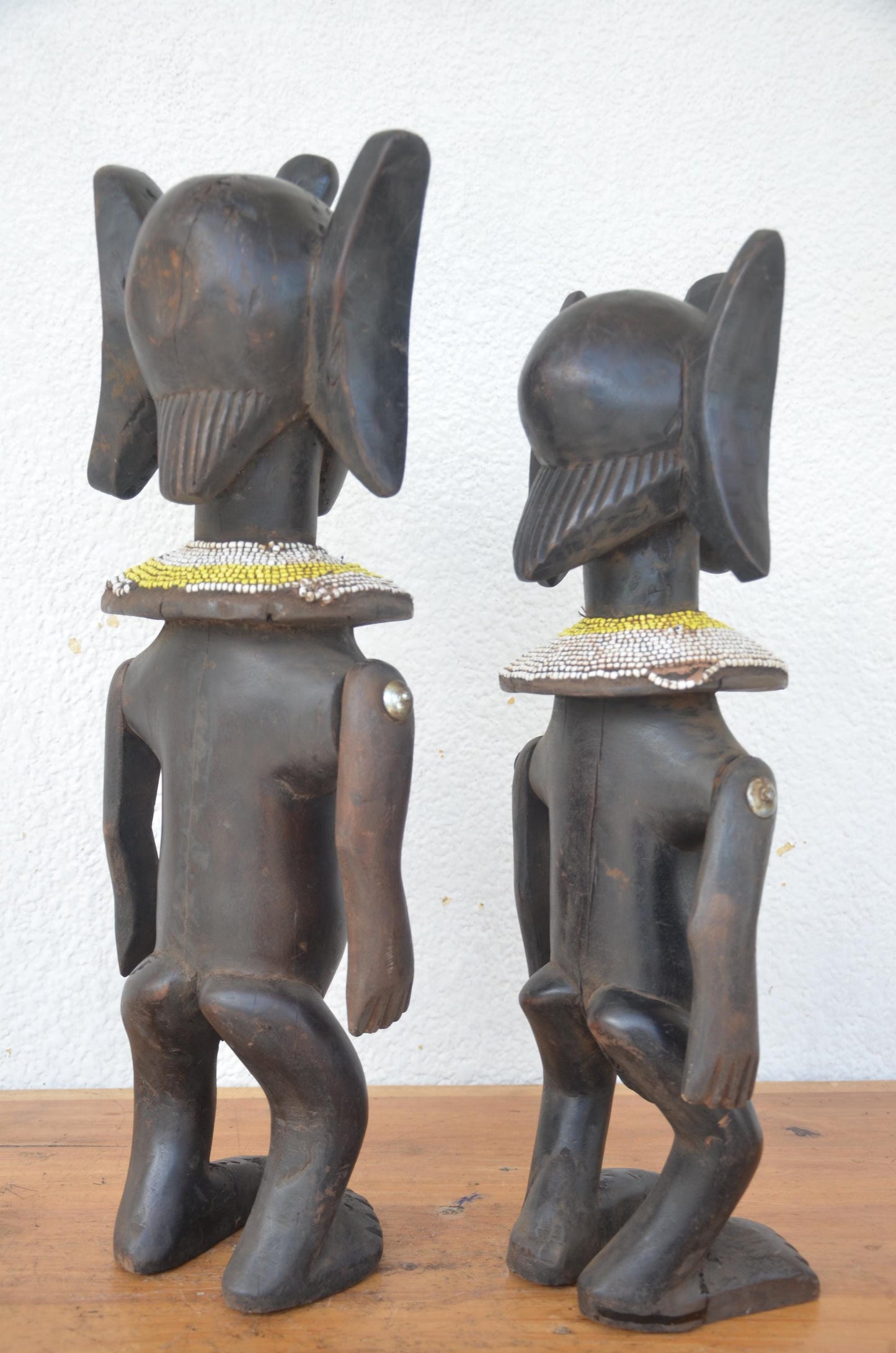 Hemba Singiti Couple – 24" Hand-Carved Wood – Congo Ancestor Power Figures