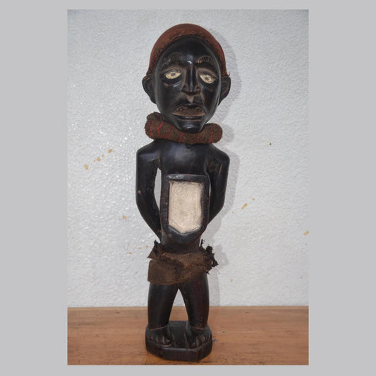 Luba Ancestor Statue – 23" Hand-Carved Wood – Congo Tribal Prestige Art