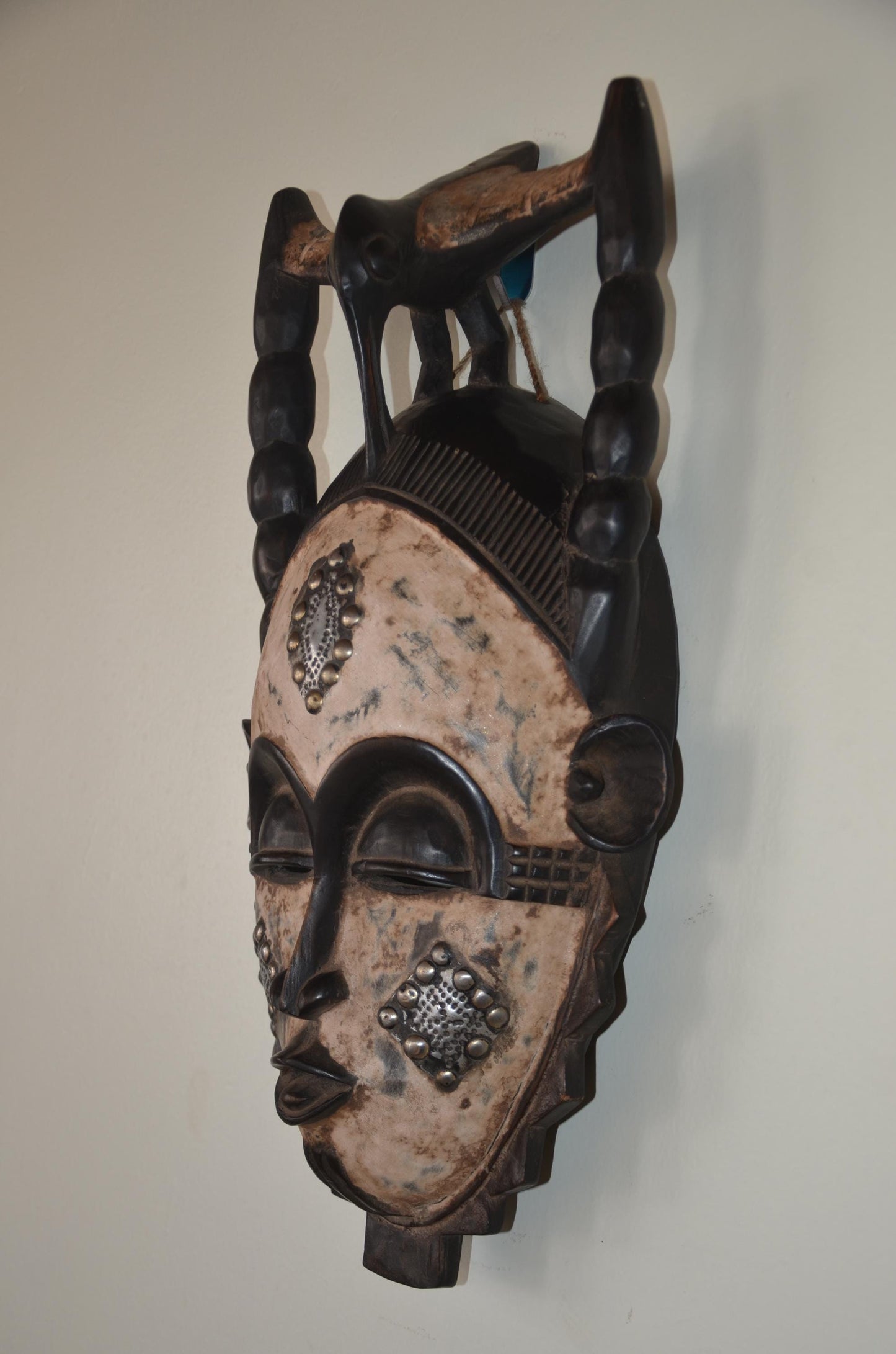 Igbo Maiden Spirit Helmet Mask | African Tribal Wall Decor | Hand Carved Wood Art