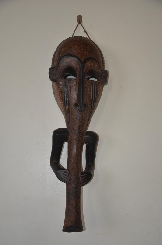 Fang Ngil Mask Gabon | African Tribal Wall Decor | Hand Carved Wood Art