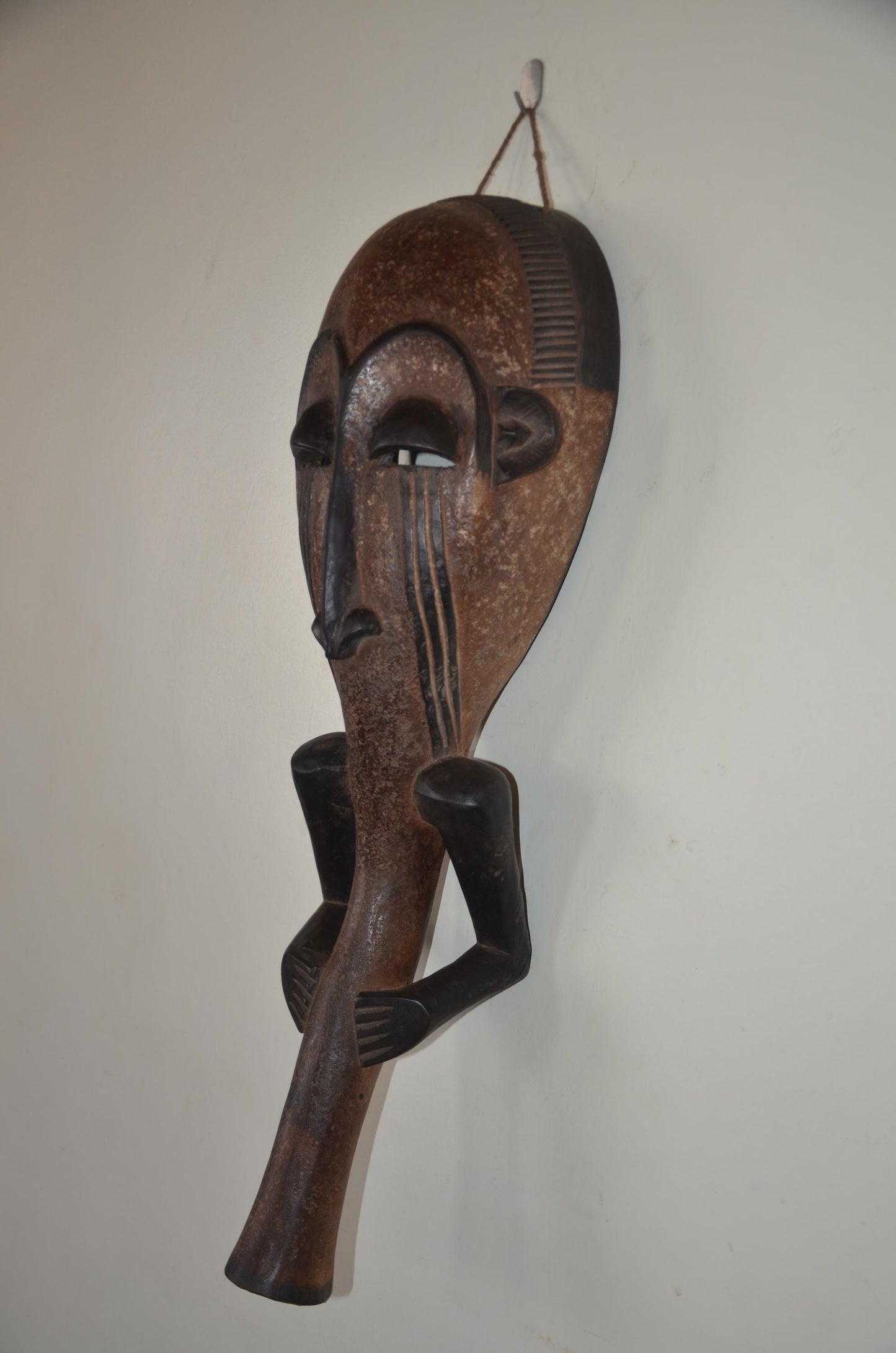 Fang Ngil Mask Gabon | African Tribal Wall Decor | Hand Carved Wood Art
