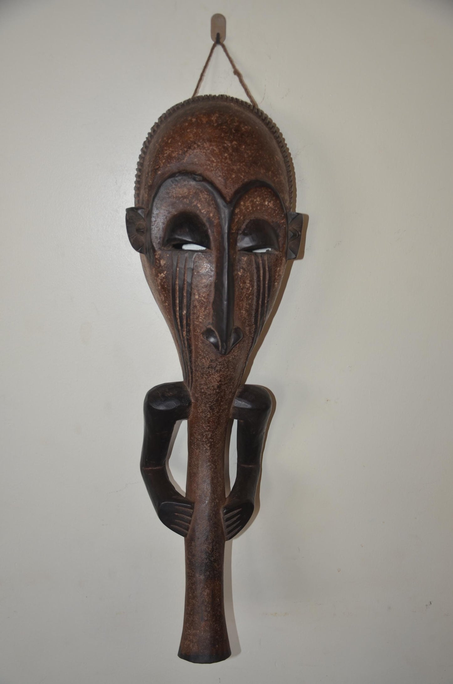 Fang Ngil Mask Gabon | African Tribal Wall Decor | Hand Carved Wood Art