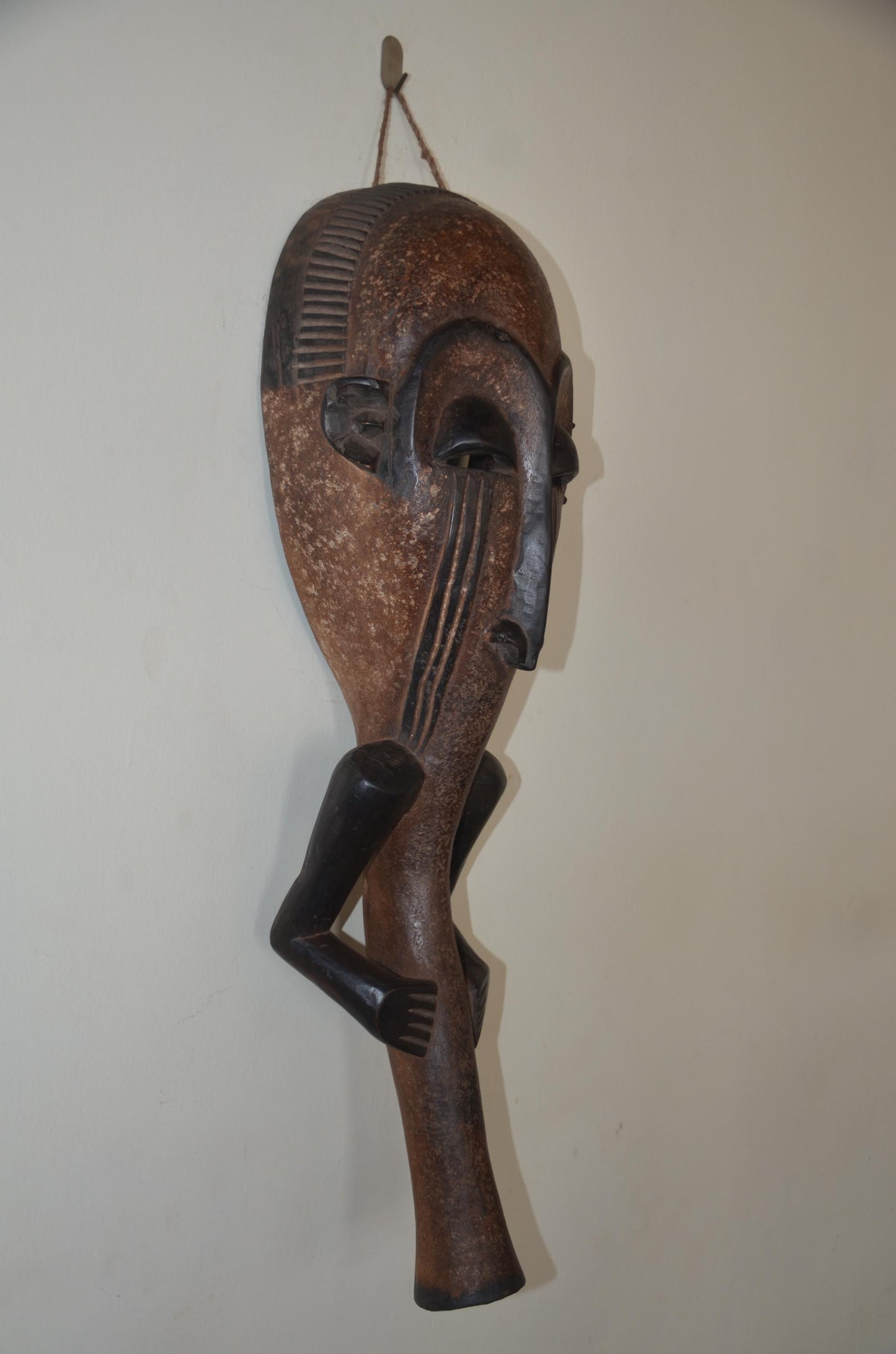 Fang Ngil Mask Gabon | African Tribal Wall Decor | Hand Carved Wood Art