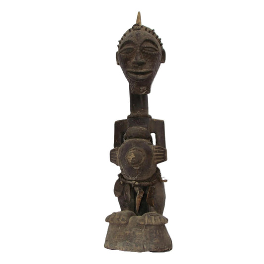 Antique 34" Songye Manjiante Power Figure – Hand-Carved Congo Wood Sculpture