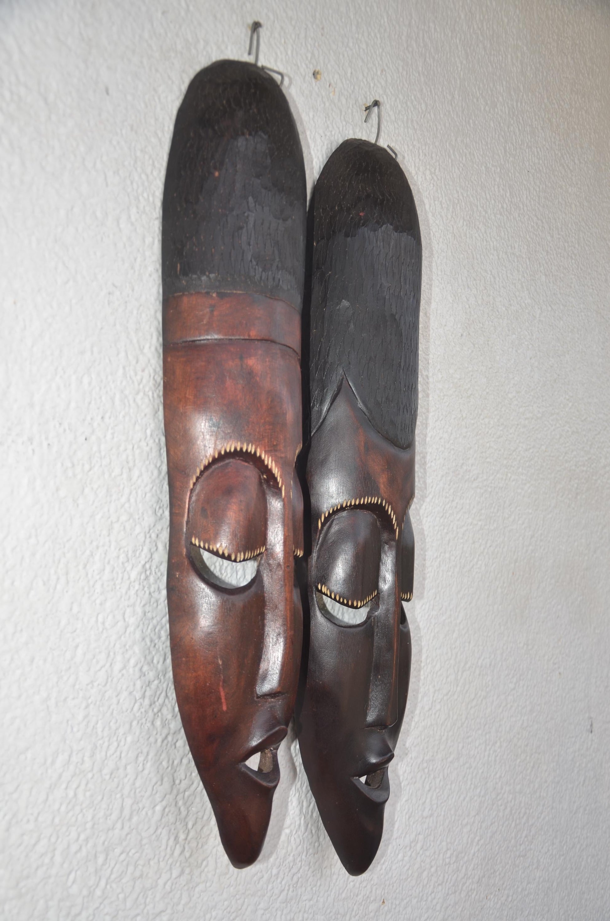 Bacyaba Couple Figure Rwanda | African Wood Sculpture | Tribal Love Statu