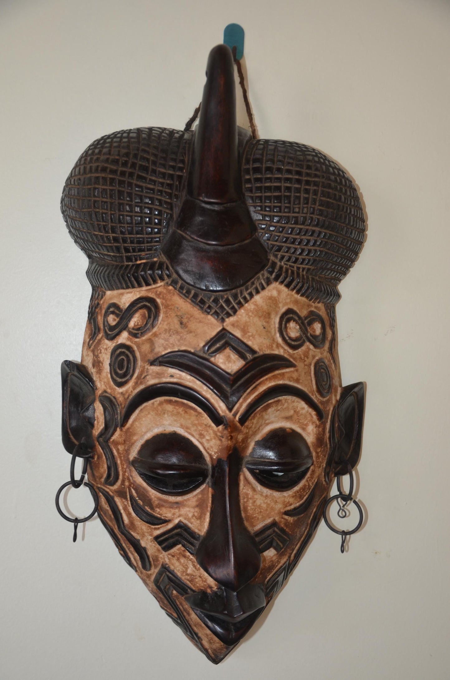 Lulua Mask – 25" Hand-Carved Wood – Intricate Congo DRC African Tribal Art