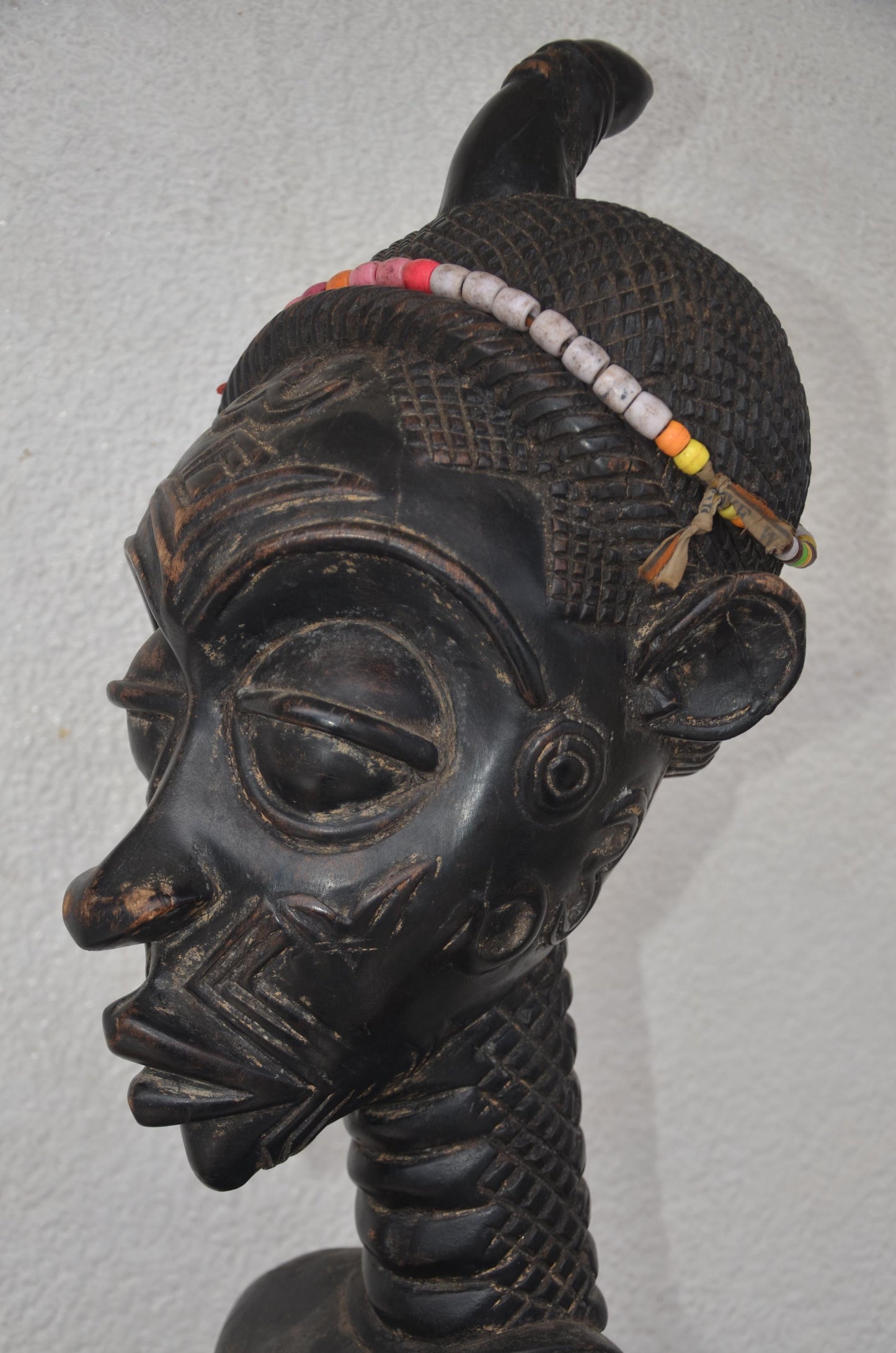 Huge 43" Lulua Queen Statue – Hand-Carved Wood – Congo Tribal Prestige Art