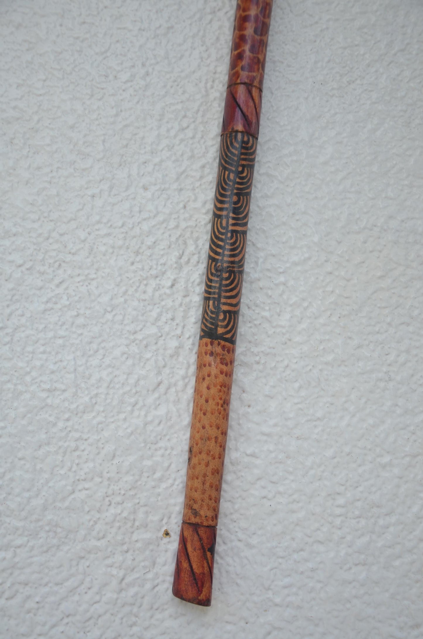Rwandan Royal Walking Stick – 37" Hand-Carved Wood – Traditional King Inkoni