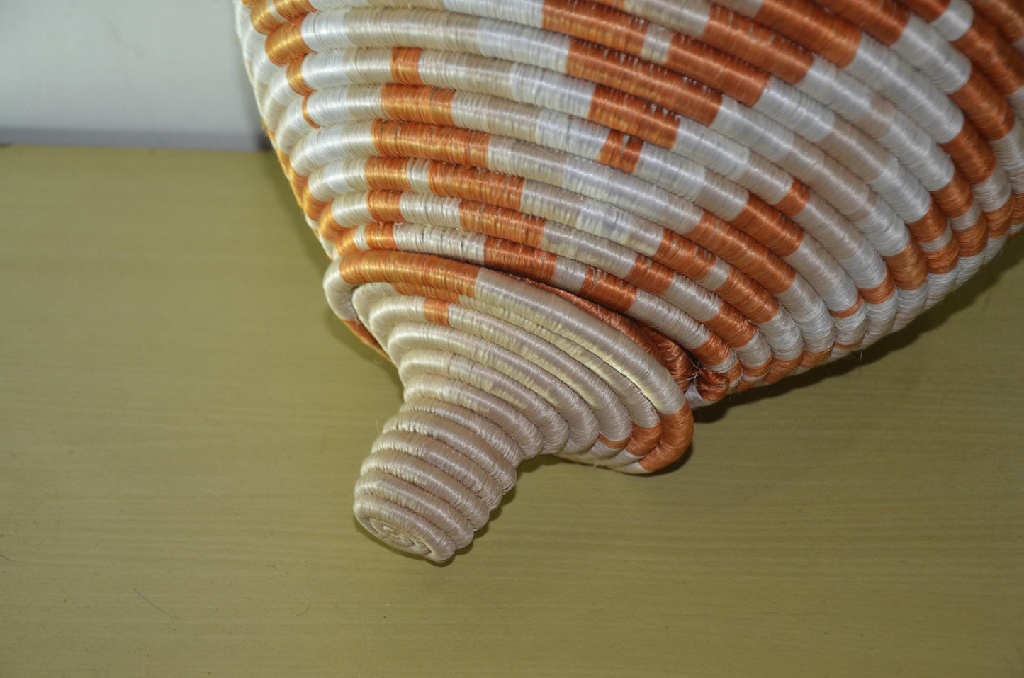 Large Agaseke Peace Basket – 15" Orange Diamond – Traditional Rwandan Art