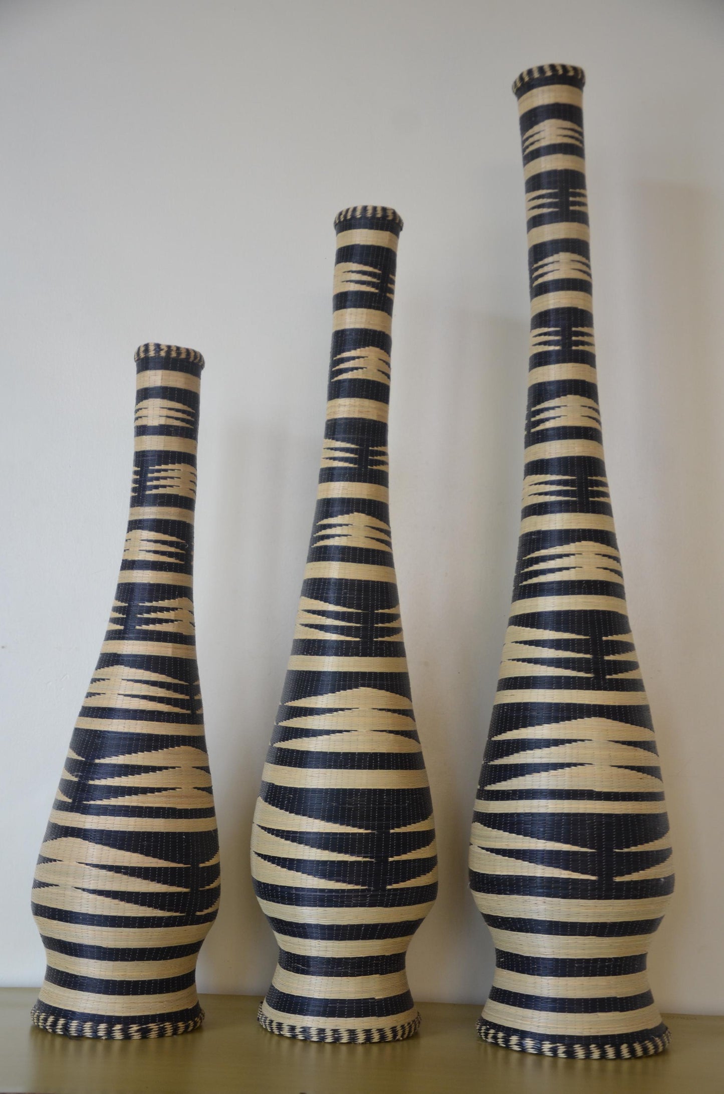 Tall 39" Rwandan Woven Vases – Handcrafted Wedding Floor Basket – Africa Art