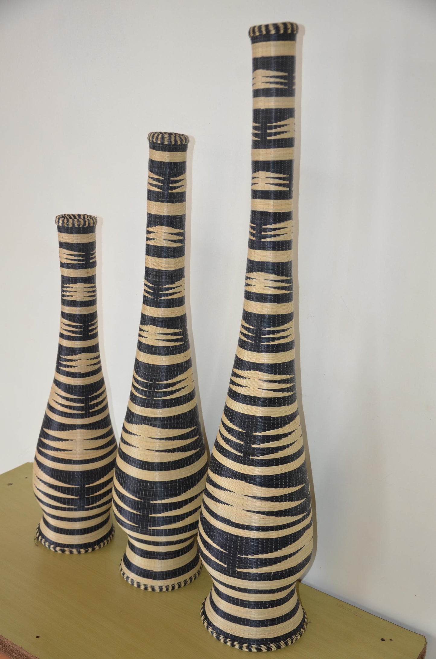 Tall 39" Rwandan Woven Vases – Handcrafted Wedding Floor Basket – Africa Art