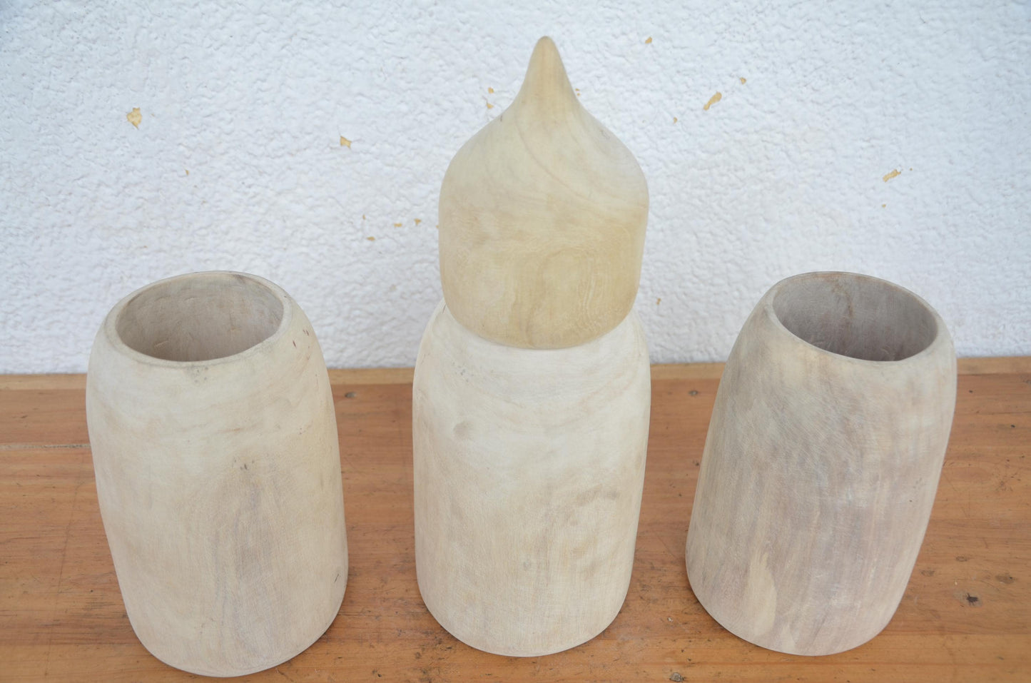 Rwandan Icyansi & Inkongo Milk Set – 3-Piece Hand-Carved Wood – Heritage Art