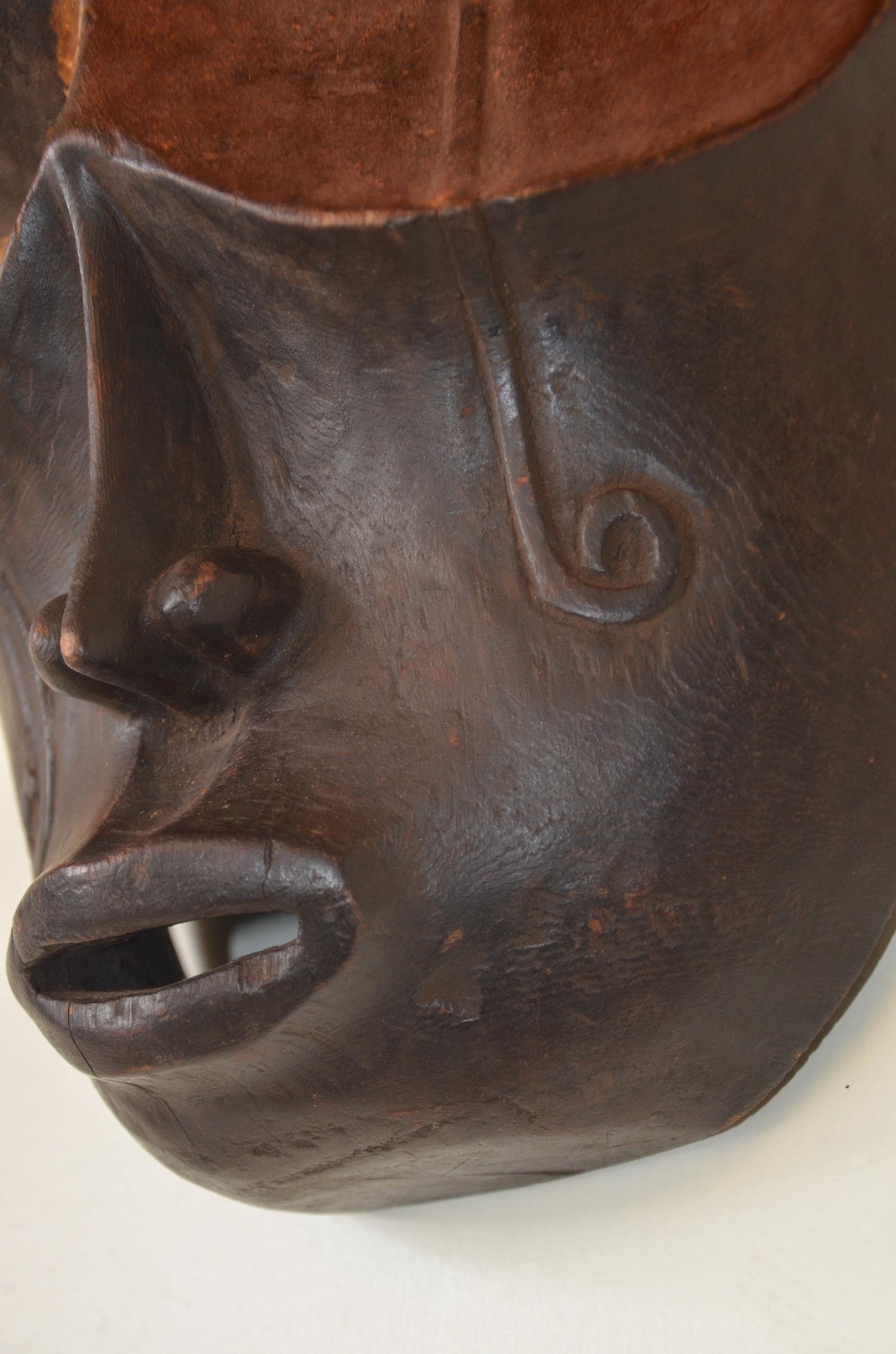 Chokwe Mwana Pwo Mask | Hand-Carved Pigment Wood Wall Decor | Congo Ancestor Art