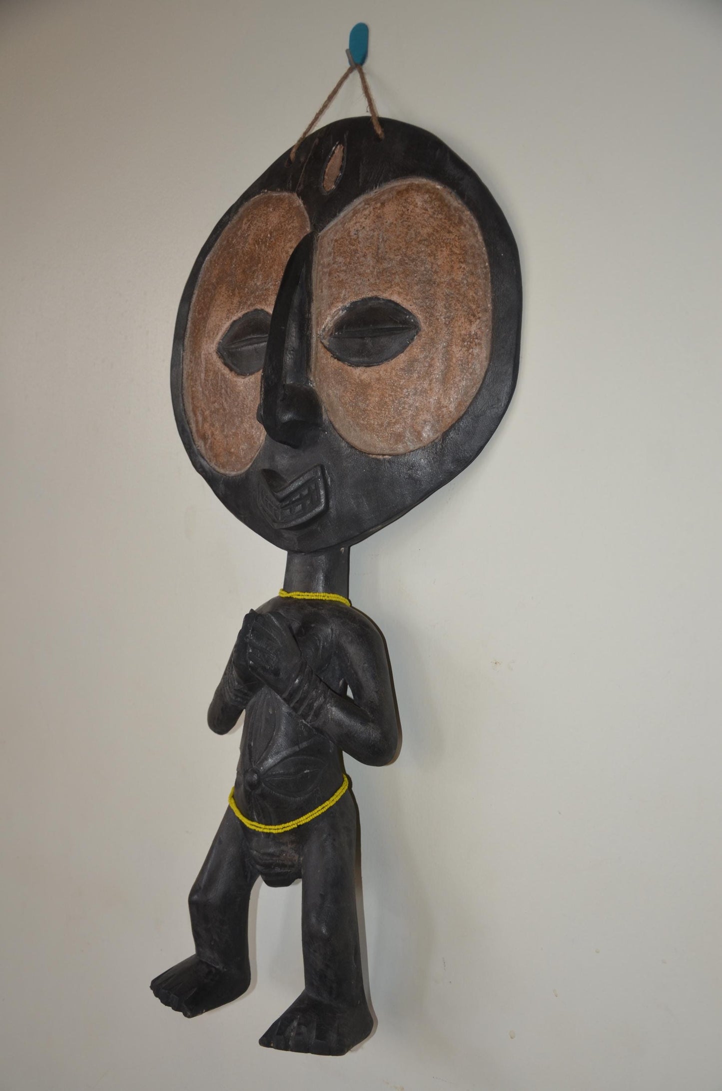 Ashanti Akua'ba Statue – 30" Hand-Carved Wood – Ghana Fertility Prestige Art