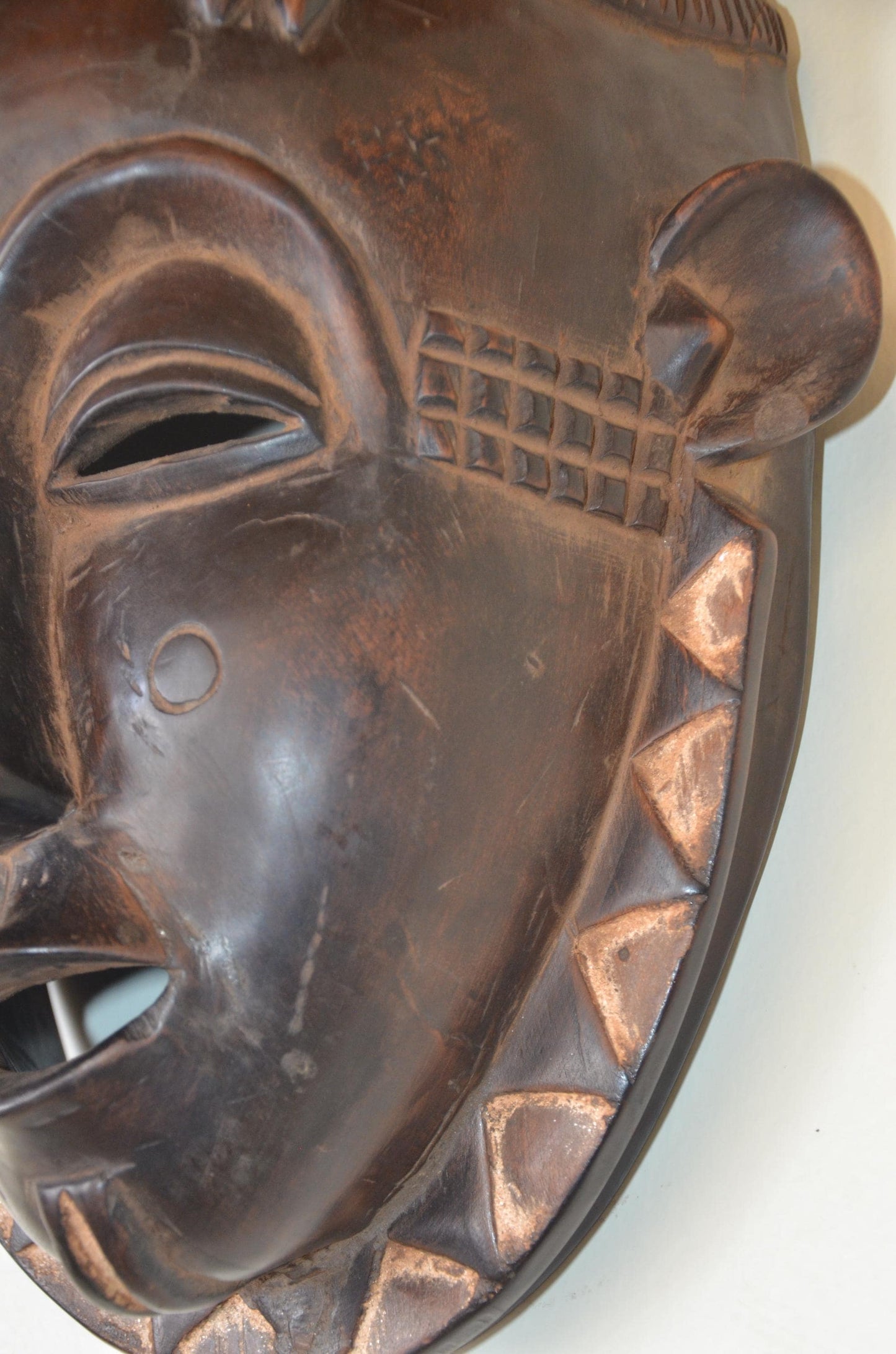 Baule Mblo Mask – 18" Hand-Carved Wood – Ivory Coast Idealized Portrait Art