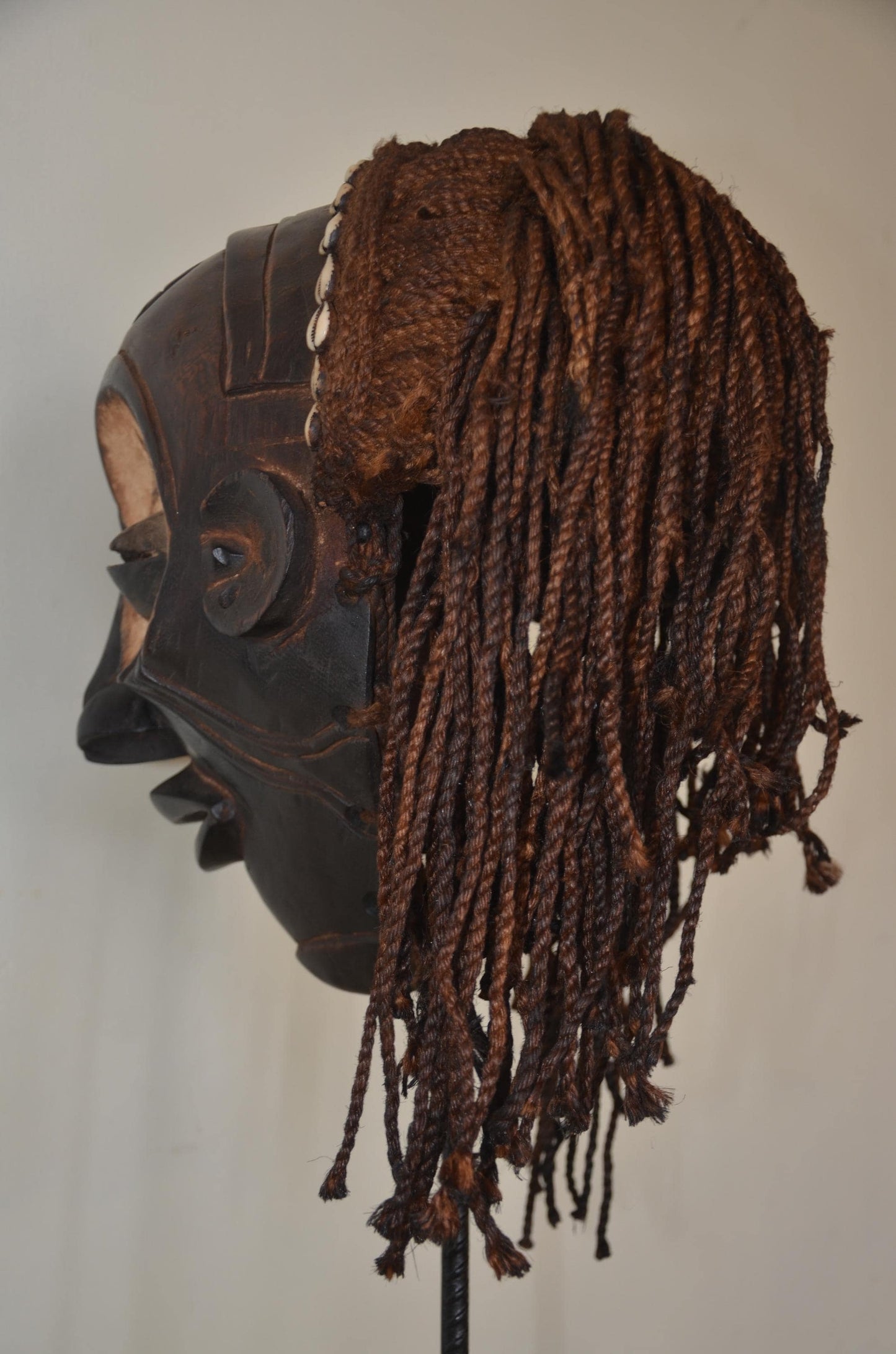 Chokwe Mwana Pwo Mask | Deep Carved Wood Wall Decor | Congo Maiden Spirit Art