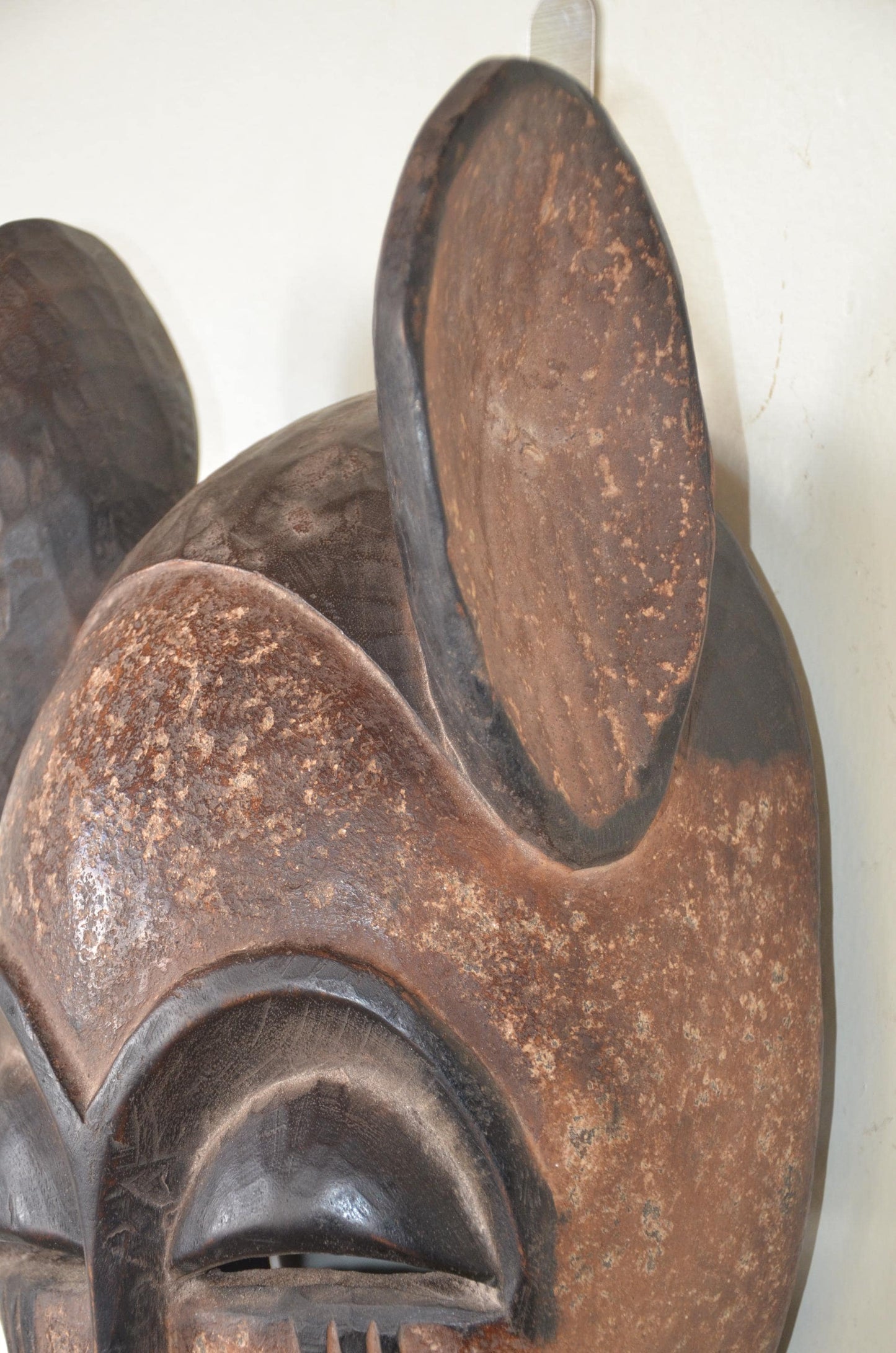 Senufo Elephant Mask | Hand-Carved Wood Wall Decor | Ivory Coast Zoomorphic Art