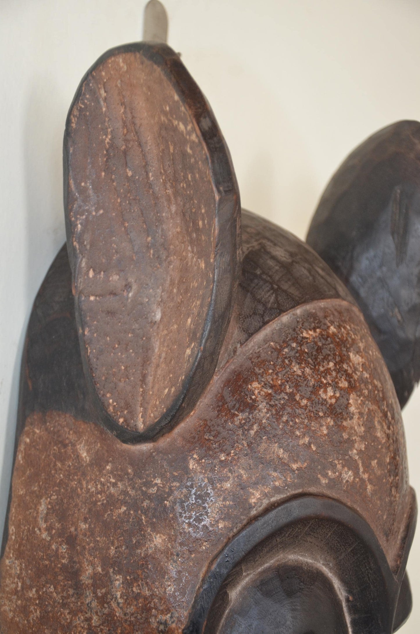 Senufo Elephant Mask | Hand-Carved Wood Wall Decor | Ivory Coast Zoomorphic Art