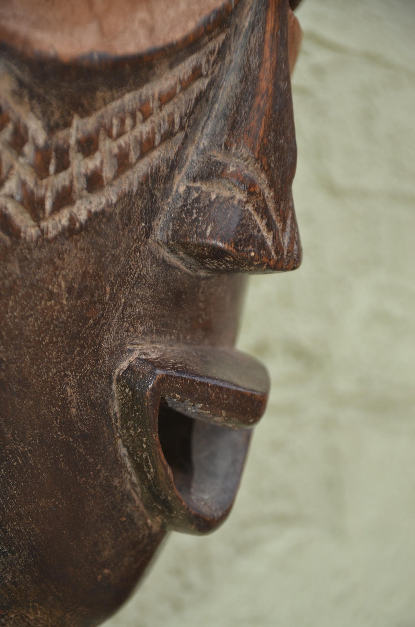 Bayaka Facemask | Hand-Carved Wood Wall Decor | Congo Yaka Ritual Mask Art
