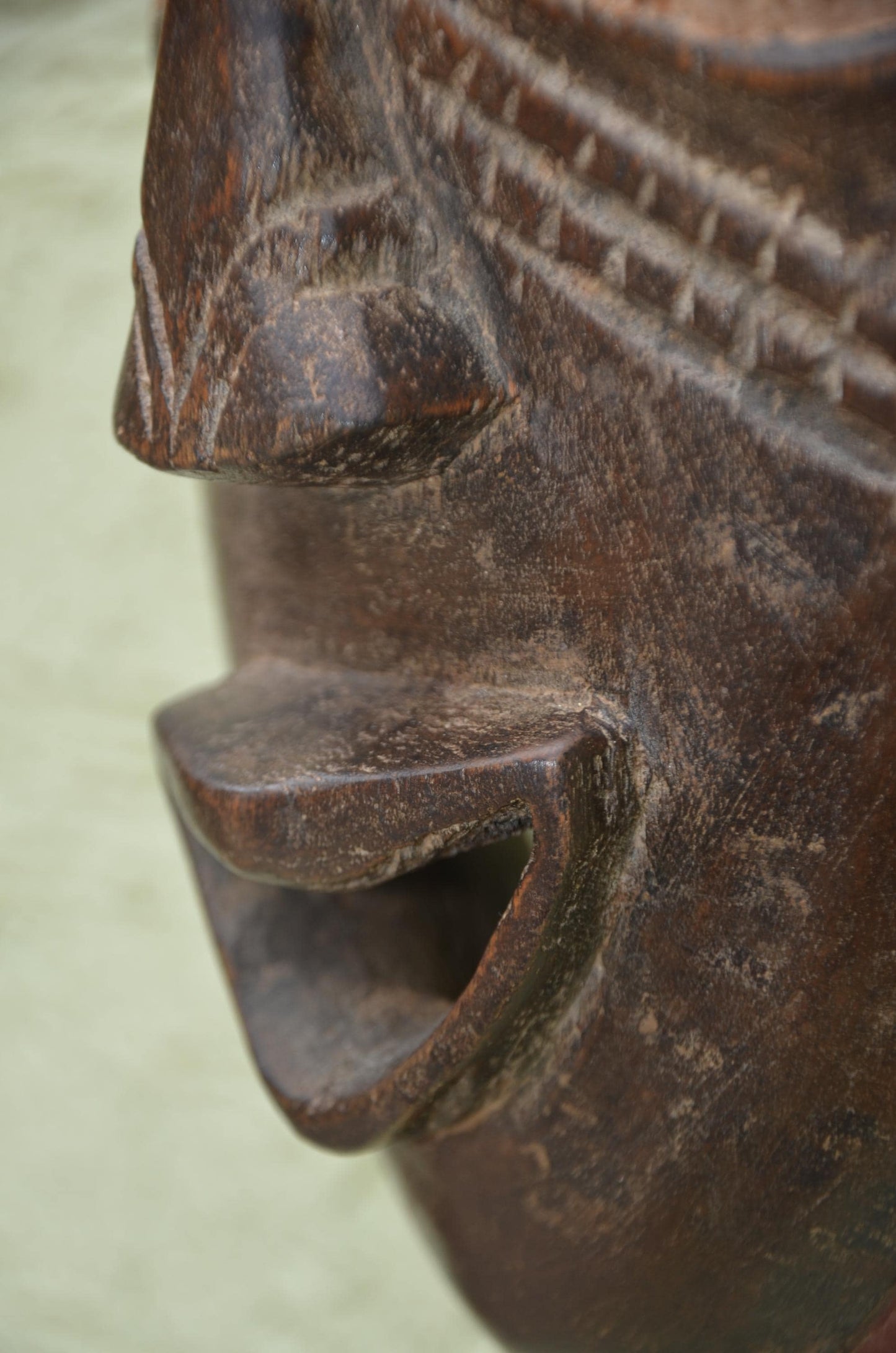 Bayaka Facemask | Hand-Carved Wood Wall Decor | Congo Yaka Ritual Mask Art