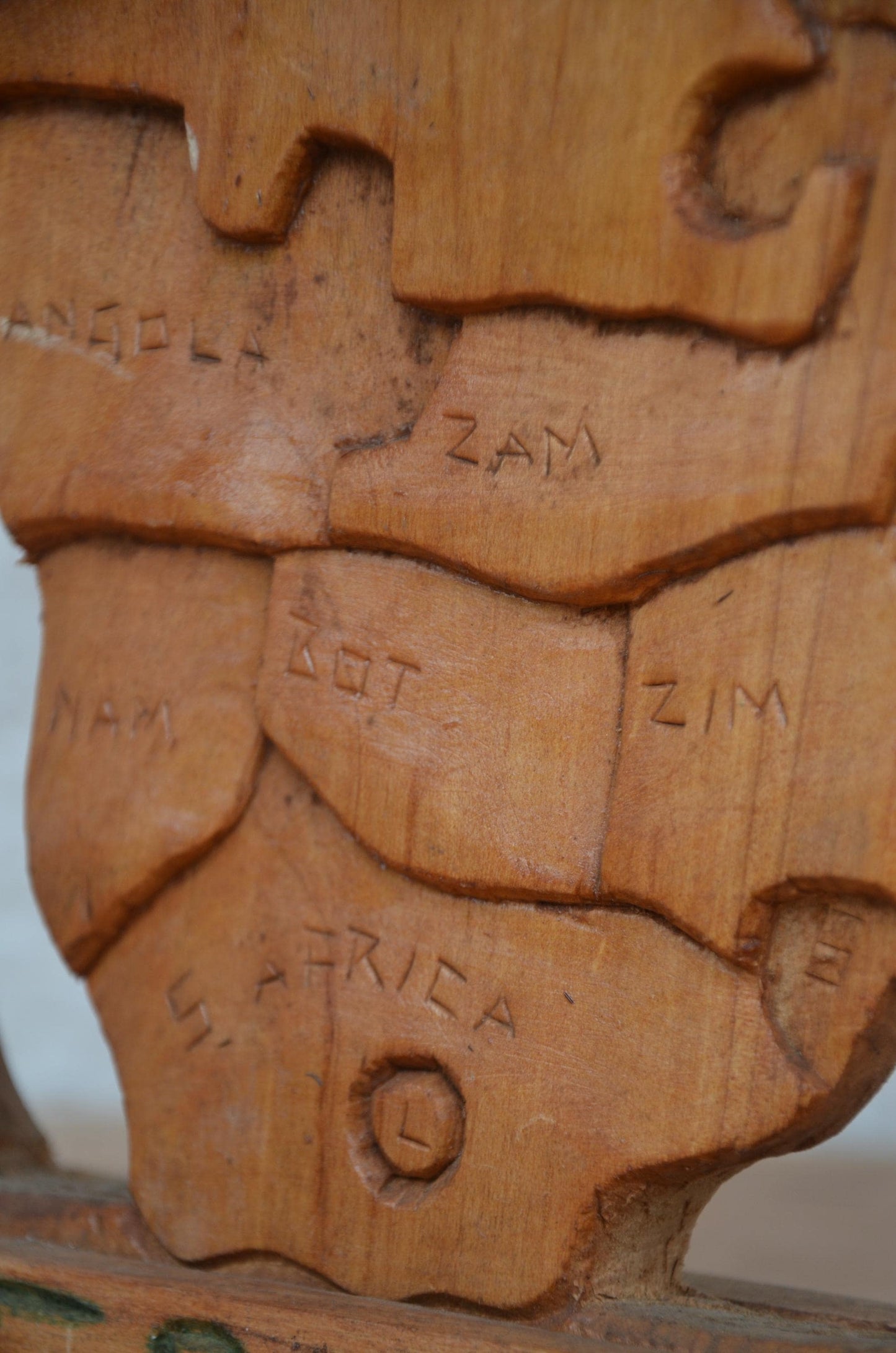 African Continent Map – 16" Hand-Carved Wood – Minimalist Tribal Wall Art