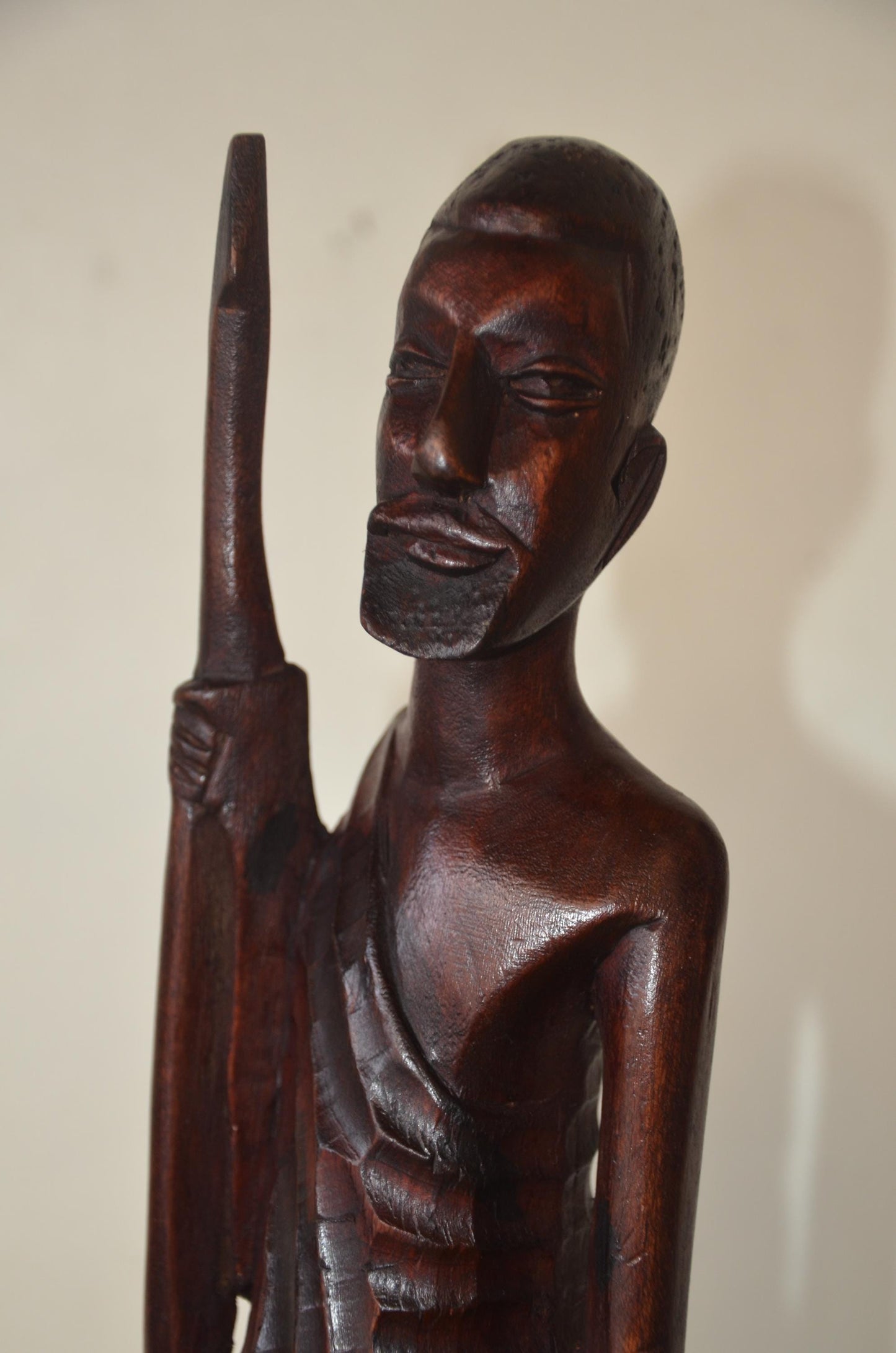 Rwandan Couple Statue | Hand-Carved Wood Cultural Figures | Rwanda Traditional Folk Art