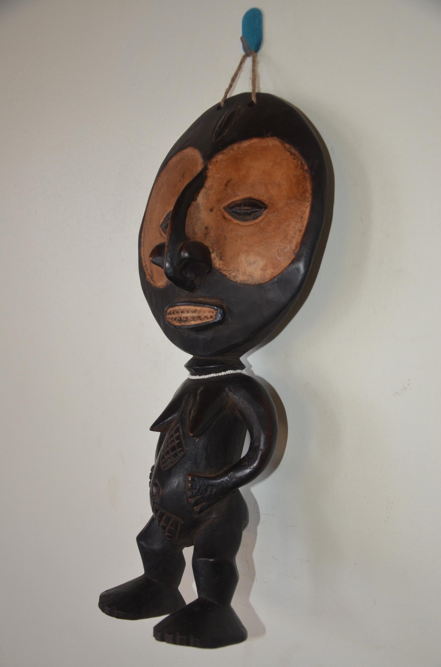 Akuaba Fertility Statue | Hand-Carved Wood Disc Head | Ghana Ashanti Tribal Art