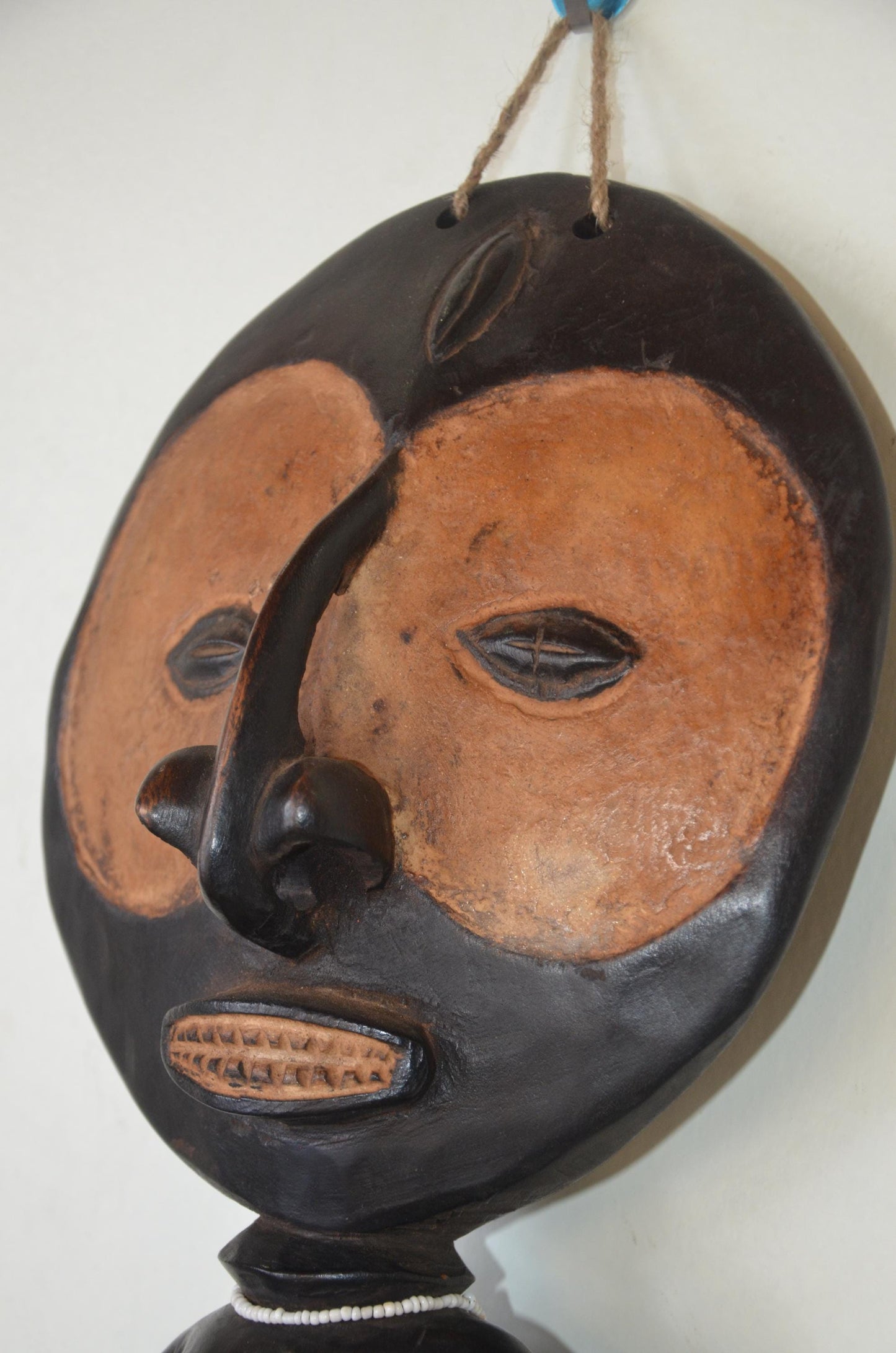 Akuaba Fertility Statue | Hand-Carved Wood Disc Head | Ghana Ashanti Tribal Art
