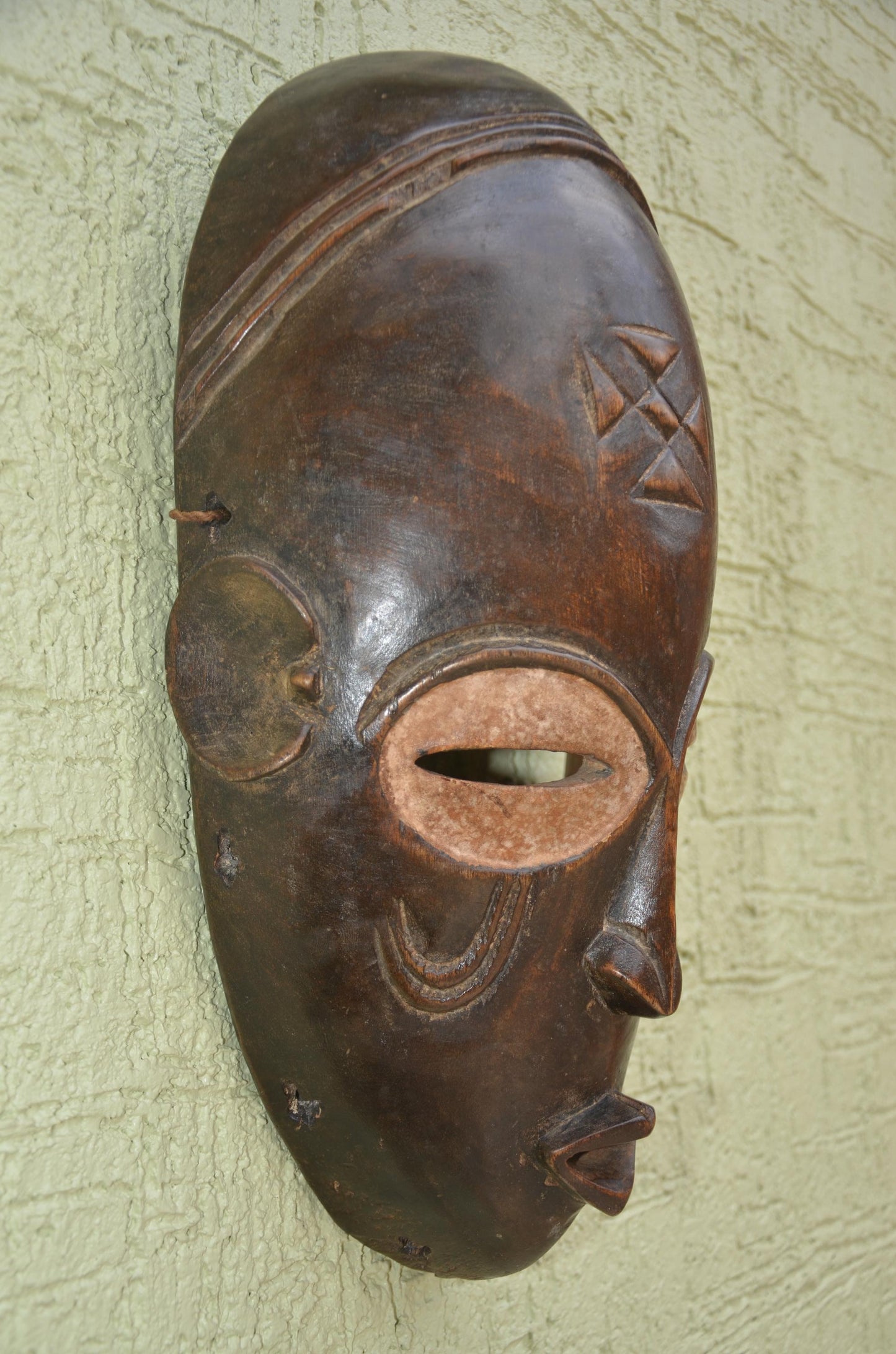 Dan Tribal Mask | Hand-Carved Wood Wall Decor | Ivory Coast Liberia Serene Spirit Art